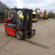 2008 Manitou CG25P 2.5 Ton Gas Forklift 3 Stage Mask Container Spec, 1993 Hours