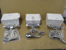 (T4) 3 X Various Brand New Swan Bath Mixer Taps With Shower. Total Lot Rrp £397. Uk Delivery