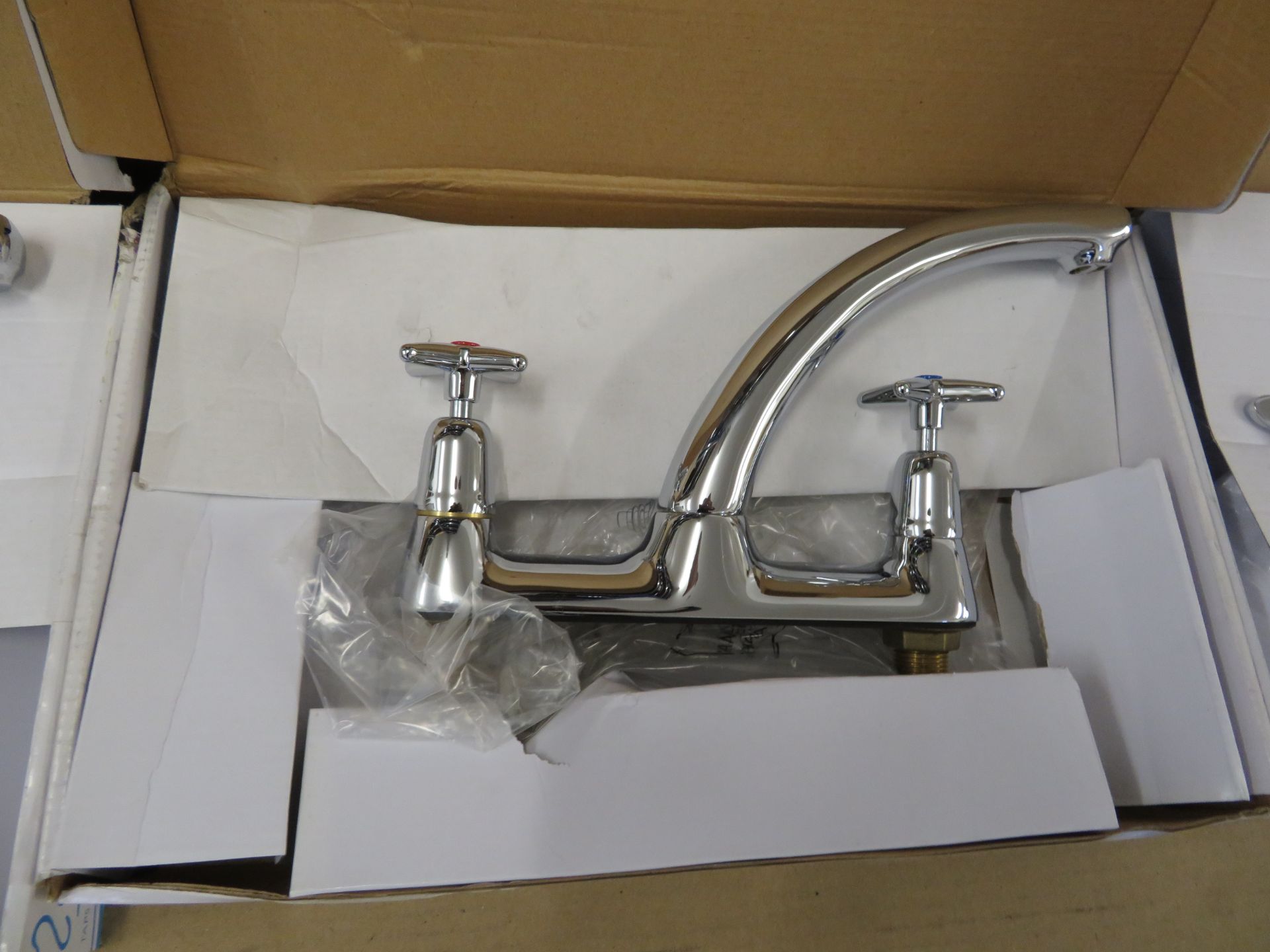 (T6) 3 X Various Sets Of Brand New Chrome Plated Kitchen Mixer Tap . Total Approx. Rrp Value £300. - Image 3 of 4