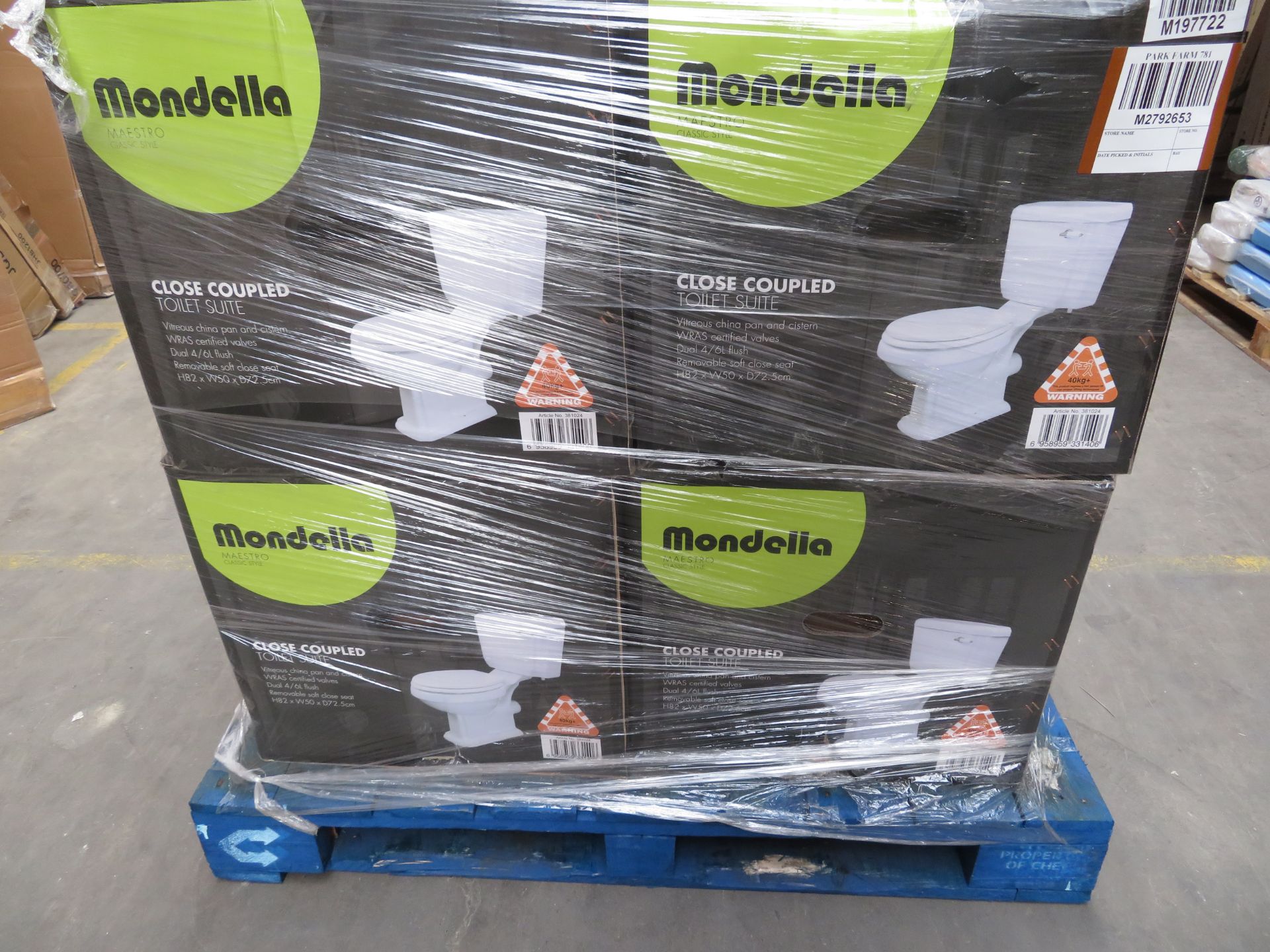 Pallet To Contain 4 X Mondella Maestro Close Coupled Toilet Suite'S. Rrp £499 Each. Each Set - Image 2 of 4