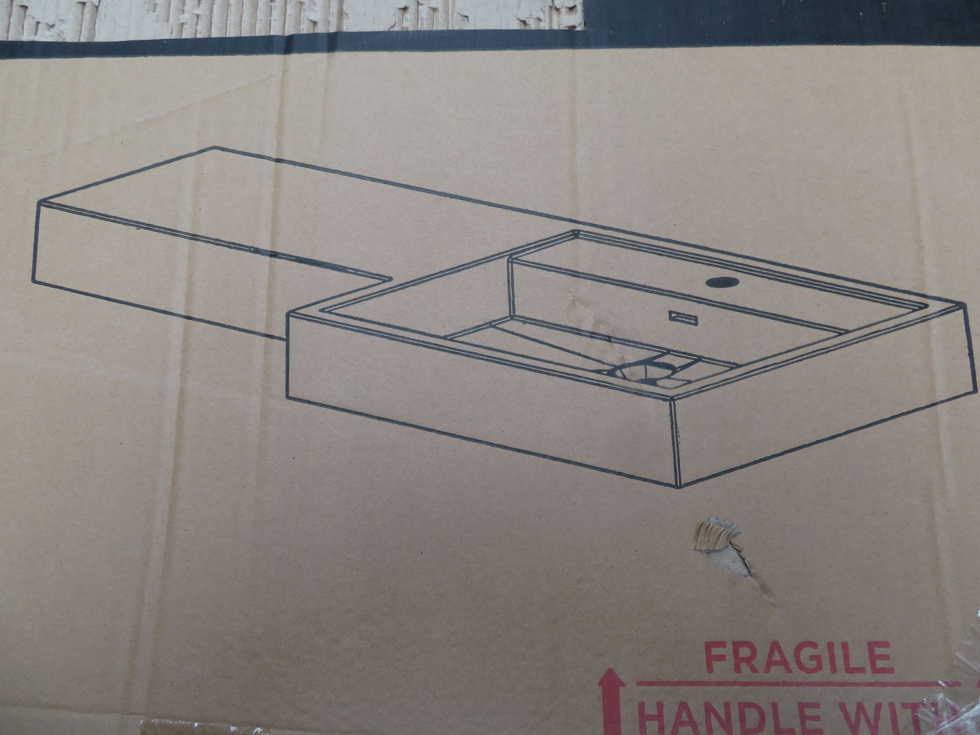 (Ts2) Pallet To Contain 14 X Luxury White Gloss Basins Approx. 1200Mm Long. Rrp £300 Each, Giving