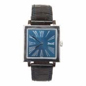 Gents Vintage Piaget Antiplano 90930, Blue Dial, 18 Carat White Gold Watch