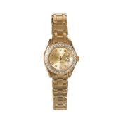 Ladies Vintage Rolex Datejust Pearlmaster, 18 Carat Yellow Gold And Diamond Watch, 80298