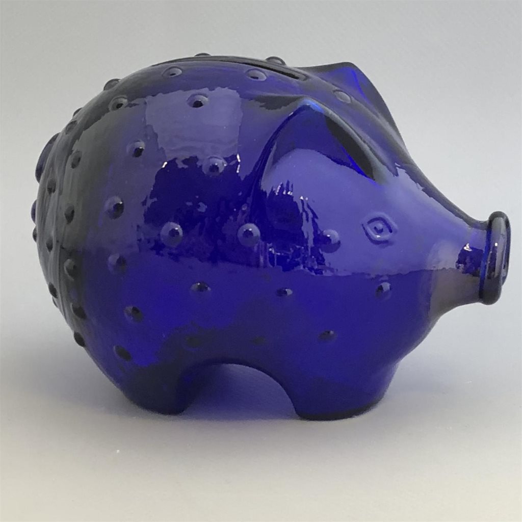 Blue Glass Piggy Bank - Holmegaard - Denmark - Image 3 of 3