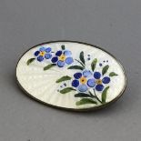 Sterling silver and enamel blue forget me not flowers brooch - David Andersen - Norway