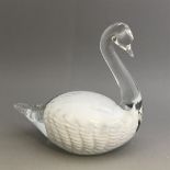 Signed Art Glass Swan - Sweden