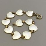 Silver Gilt and Enamel Heart Bracelet - David Andersen - Norway