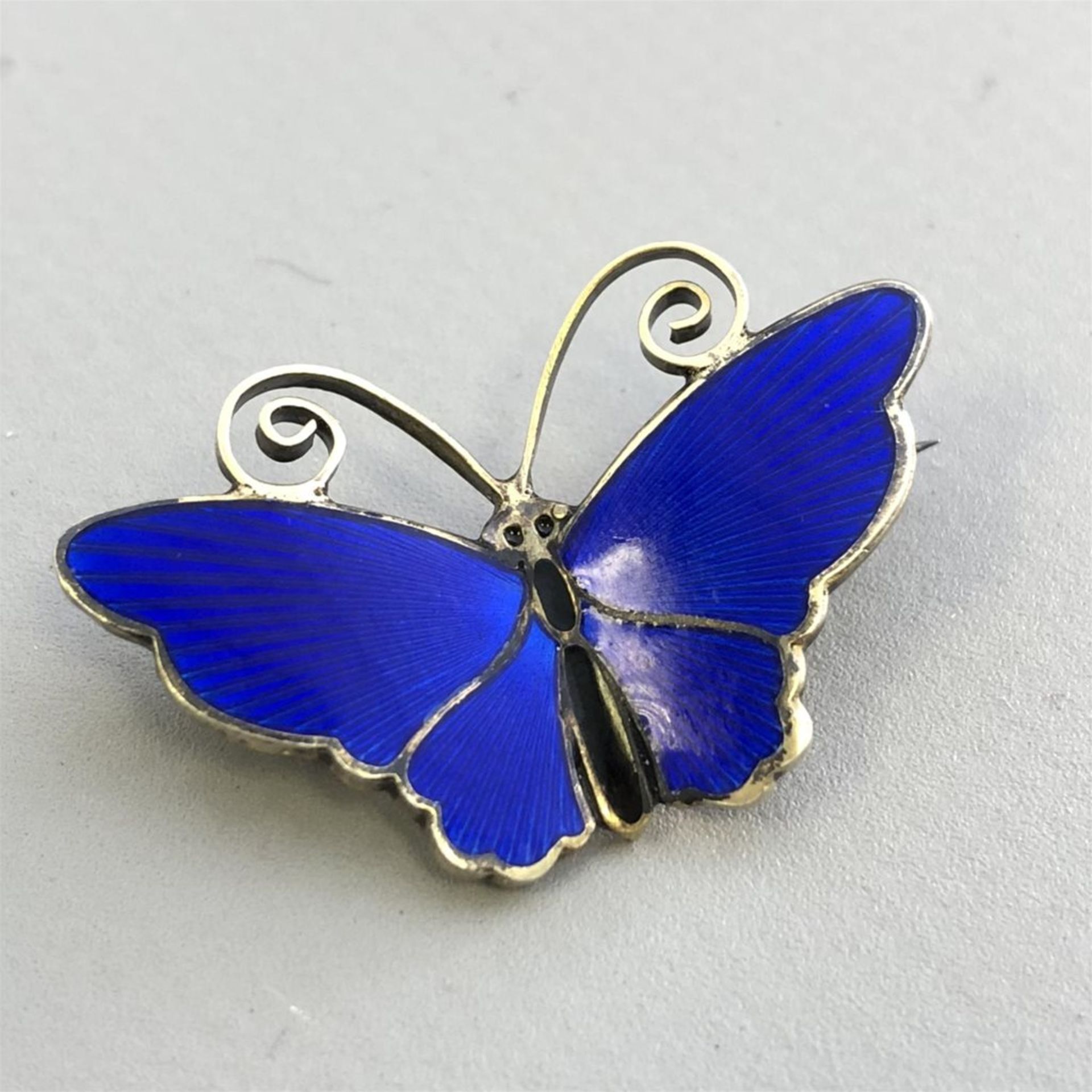 Silver and Enamel Butterfly Brooch - David Andersen - Norway