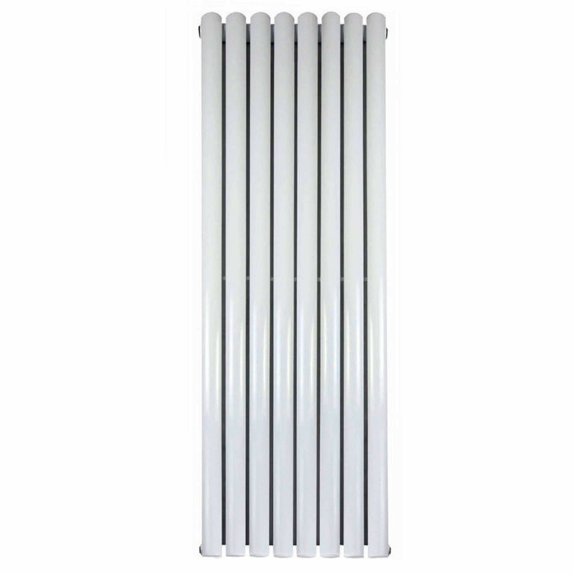 (S155) 1600x480mm Gloss White Double Oval Tube Vertical Radiator RRP £337.99 Low carbon steel, - Bild 3 aus 3
