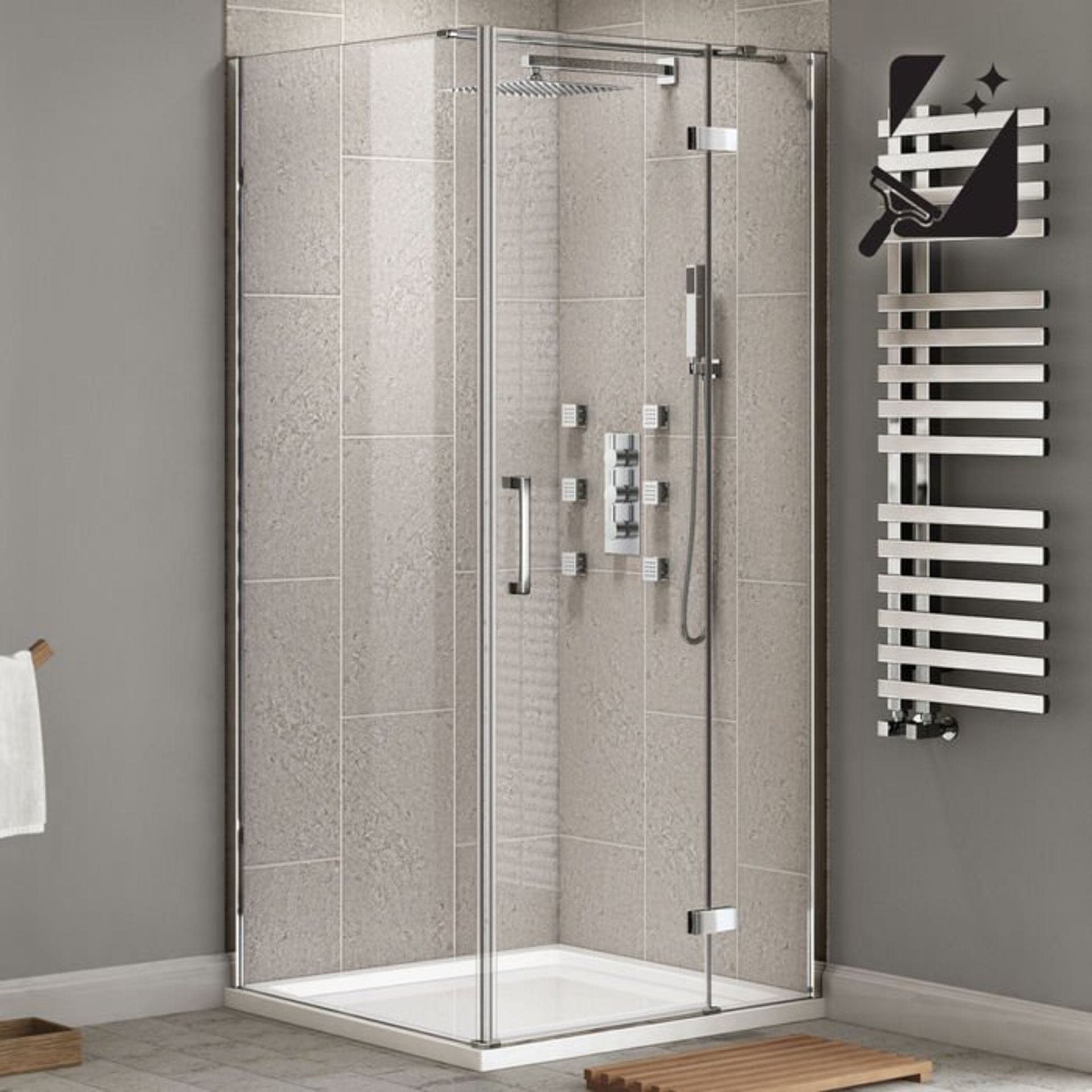 (S1) 1200x900mm - 8mm - Premium EasyClean Hinged Door Shower Enclosure RRP £749.99 8mm EasyClean