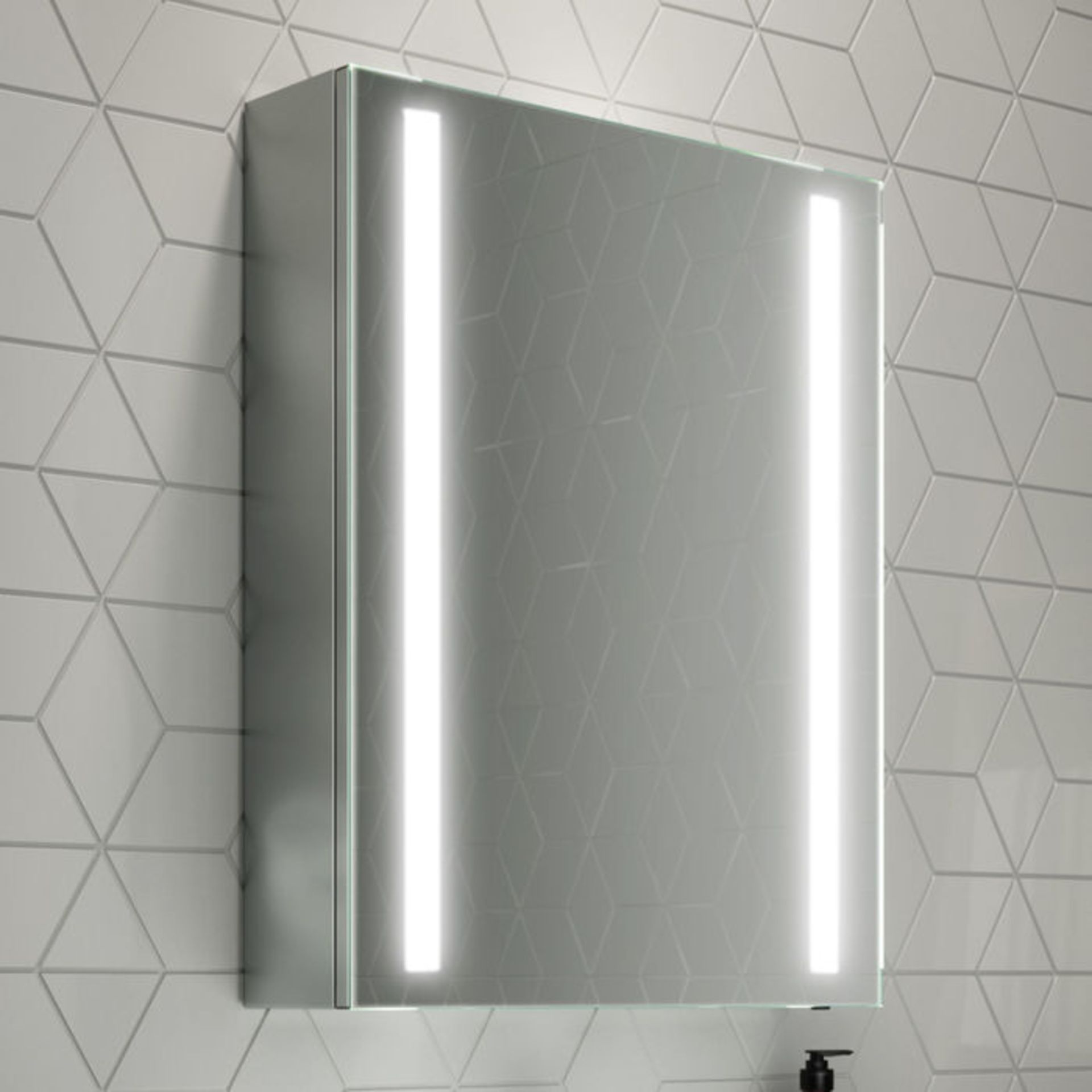 (V153) 500x650mm Dawn Illuminated LED Mirror Cabinet. Energy efficient LED lighting, adding a