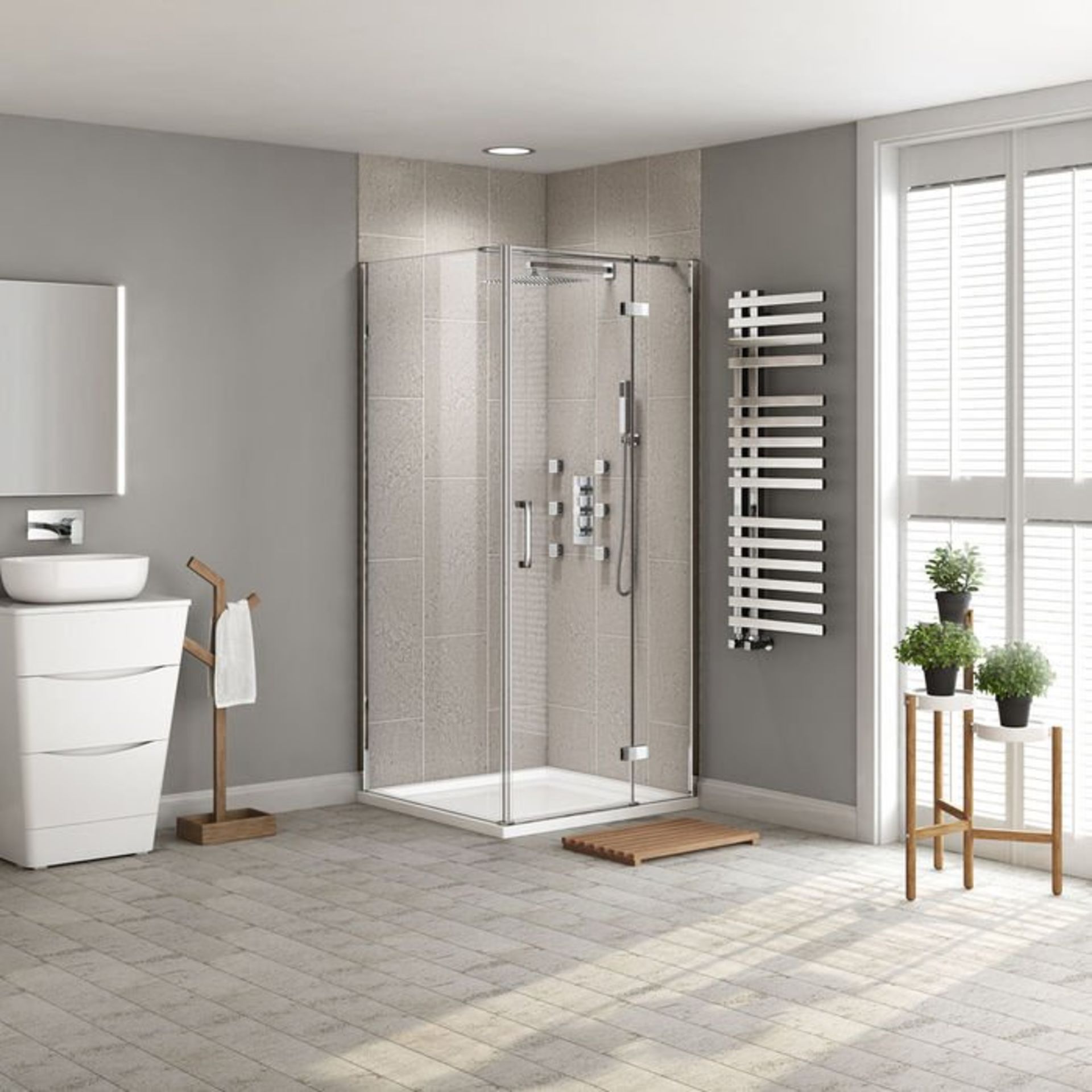 (S1) 1200x900mm - 8mm - Premium EasyClean Hinged Door Shower Enclosure RRP £749.99 8mm EasyClean - Image 5 of 8