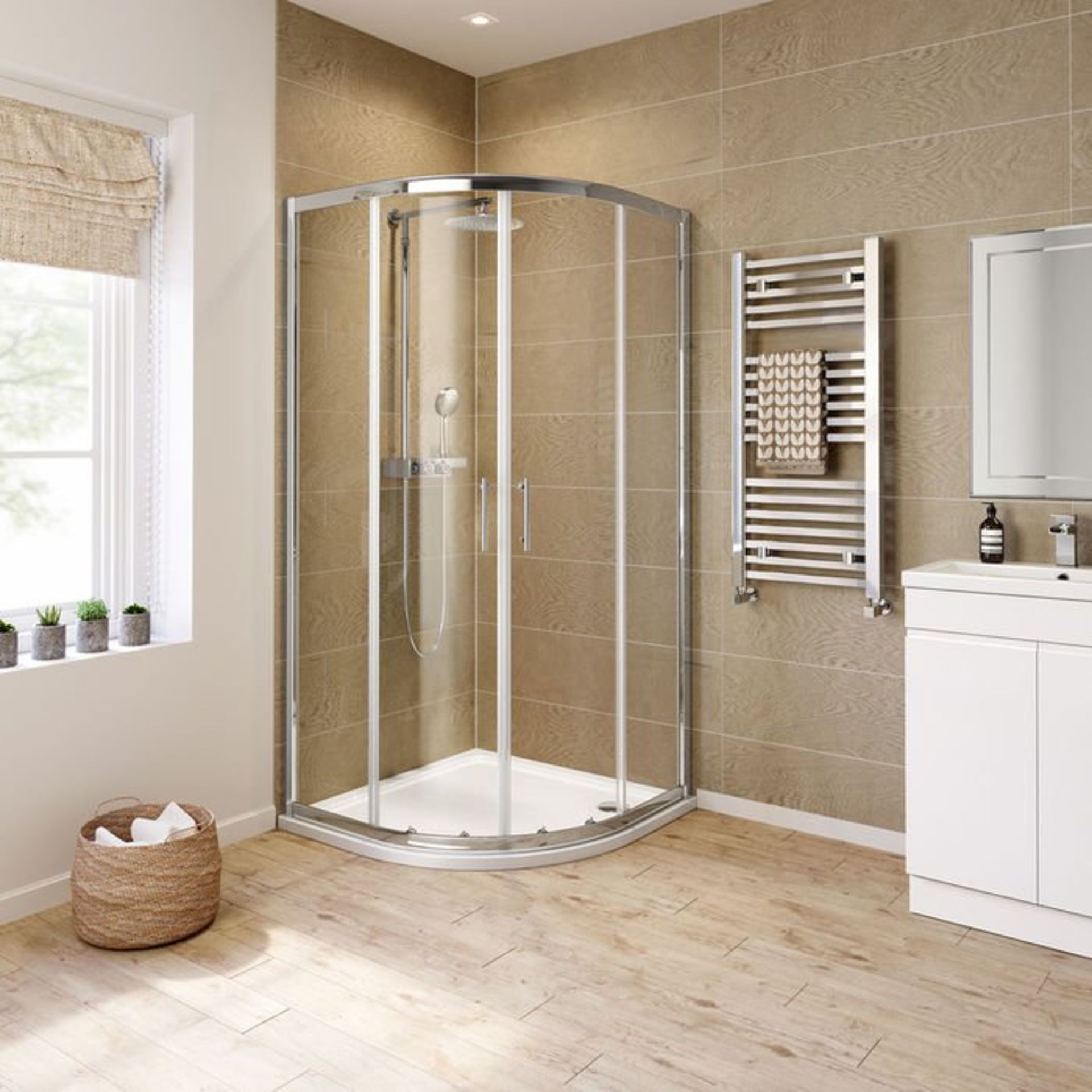 (S169) 800x800mm - 6mm - Elements Quadrant Shower Enclosure. RRP £249.99. 6mm Safety Glass Fully - Image 2 of 2