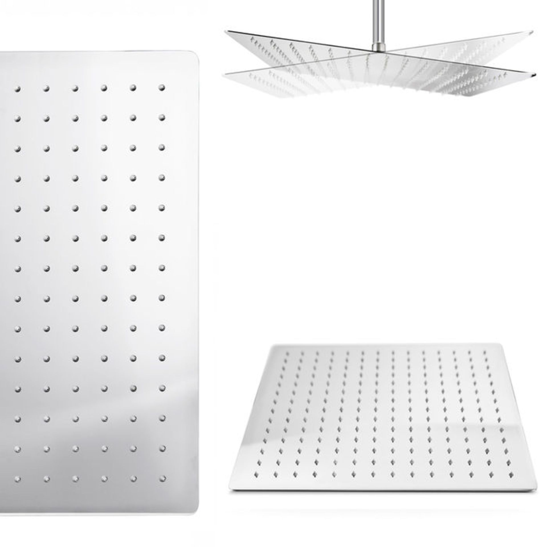 (S167) Stainless Steel 400mm Large Square Shower Head Solid metal structure Can be wall or ceiling - Image 2 of 3