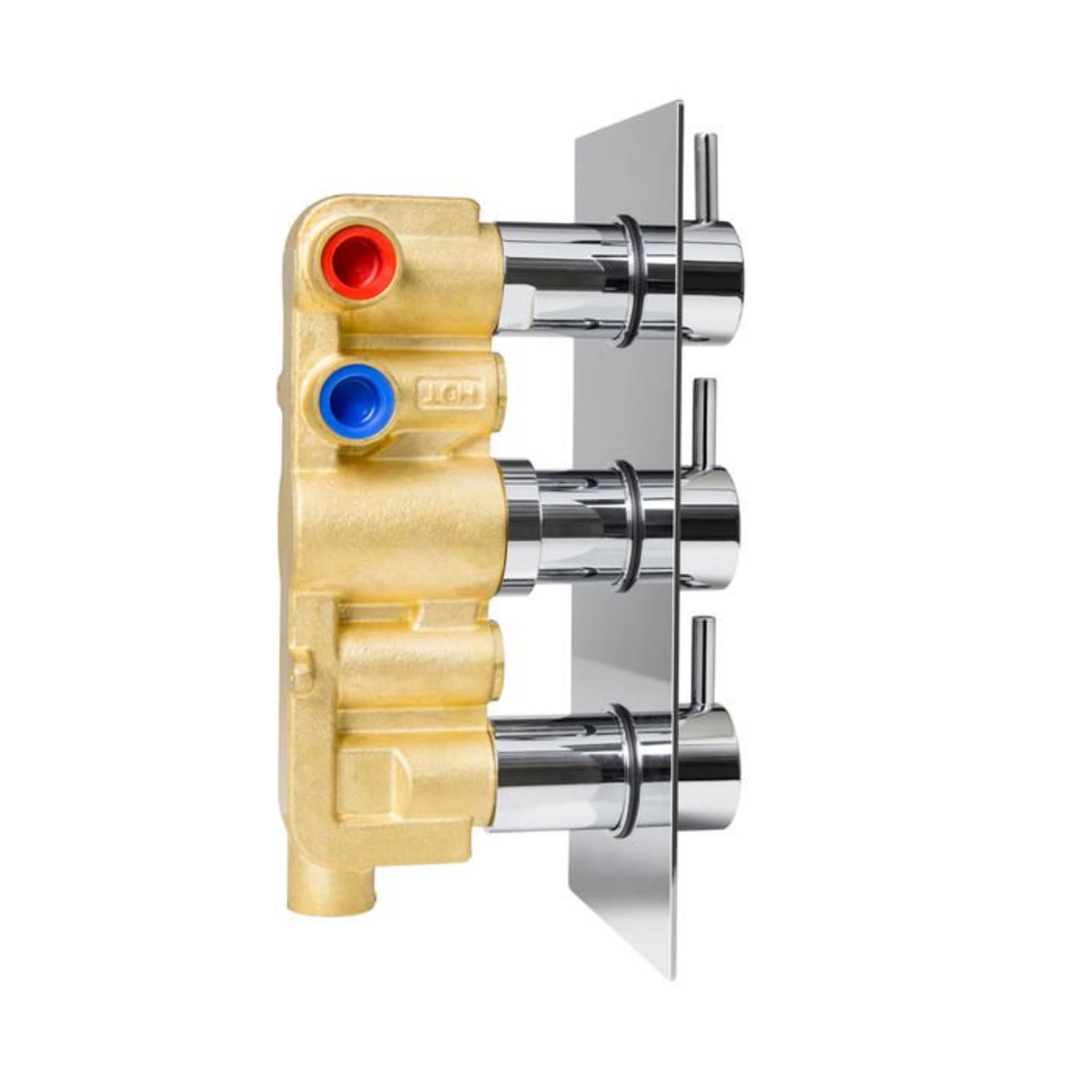 (S145) Round Three Way Concealed Valve RRP £362.99 Chrome plated solid brass Built in anti- - Image 2 of 3