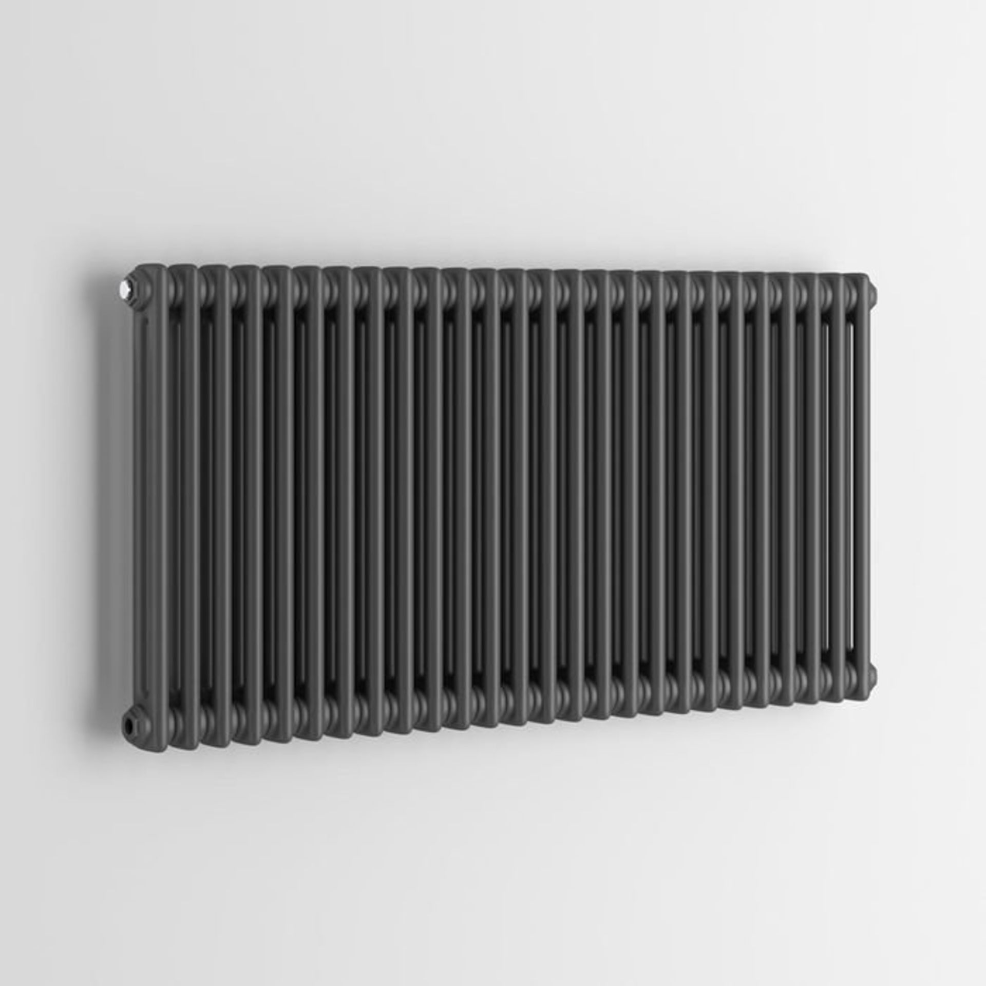 (S74) 600x1188mm Anthracite Double Panel Horizontal Colosseum Traditional Radiator RRP £599.99 - Bild 3 aus 4