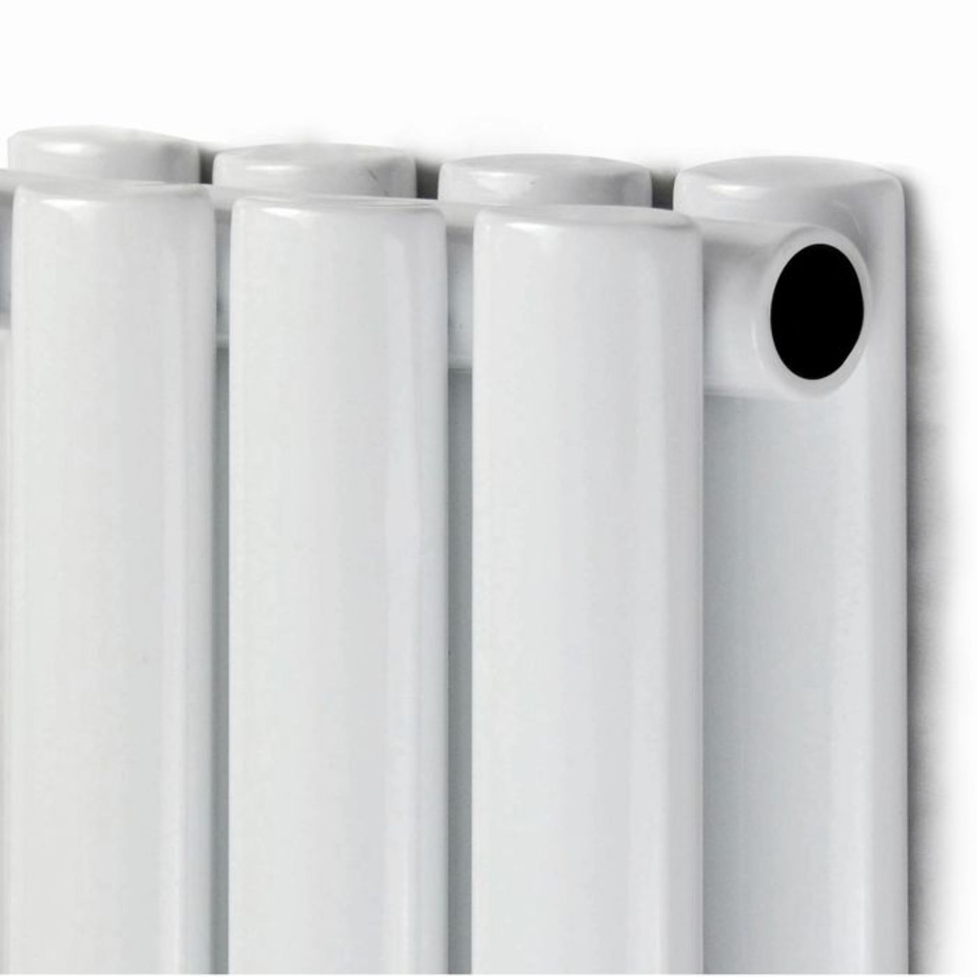 (S85) 1600x360mm Gloss White Double Oval Tube Vertical Radiator RRP £247.99 Low carbon steel, high - Image 4 of 5