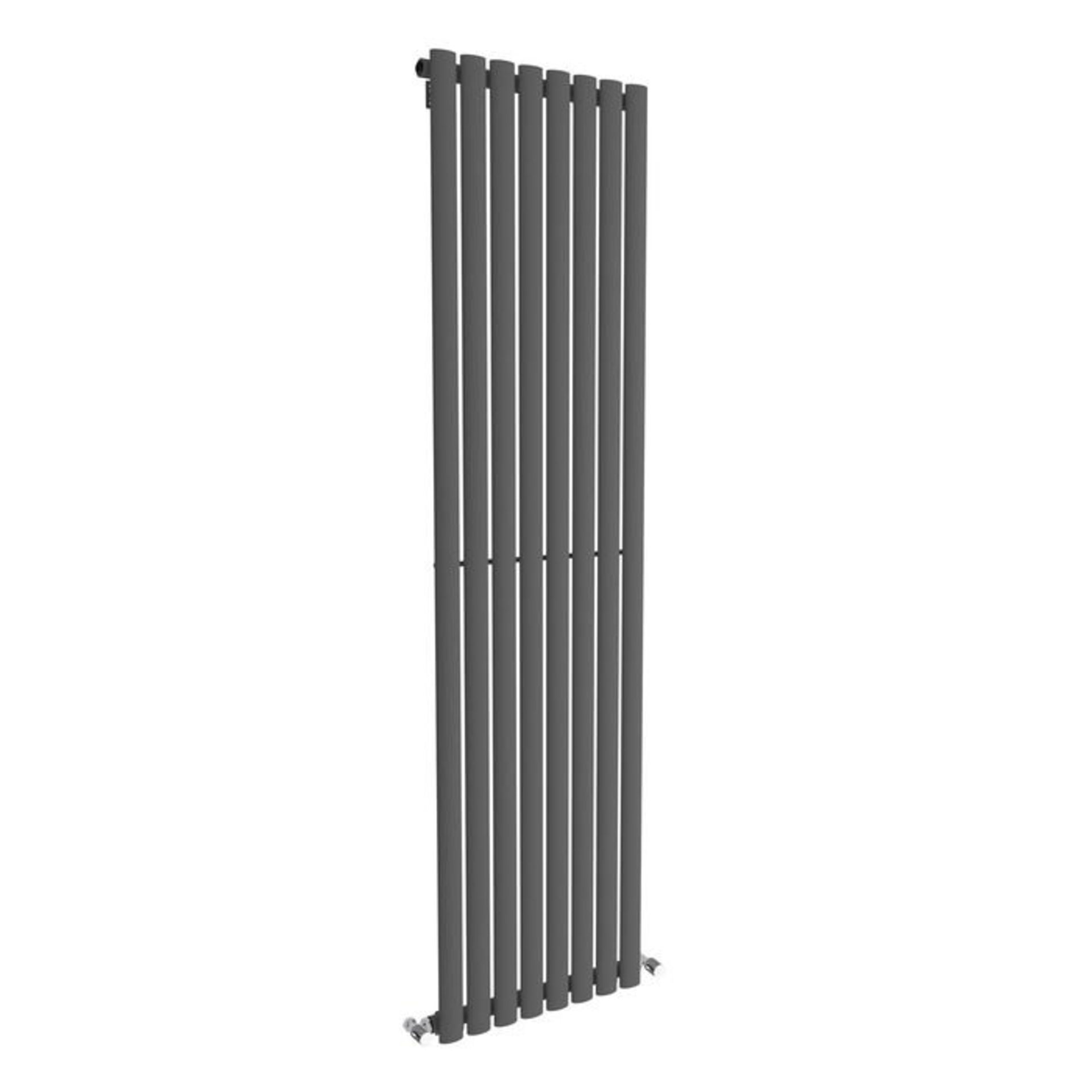 (S118) 1800x480mm Anthracite Single Oval Tube Vertical Radiator RRP £264.99 Low carbon steel, high - Image 3 of 3