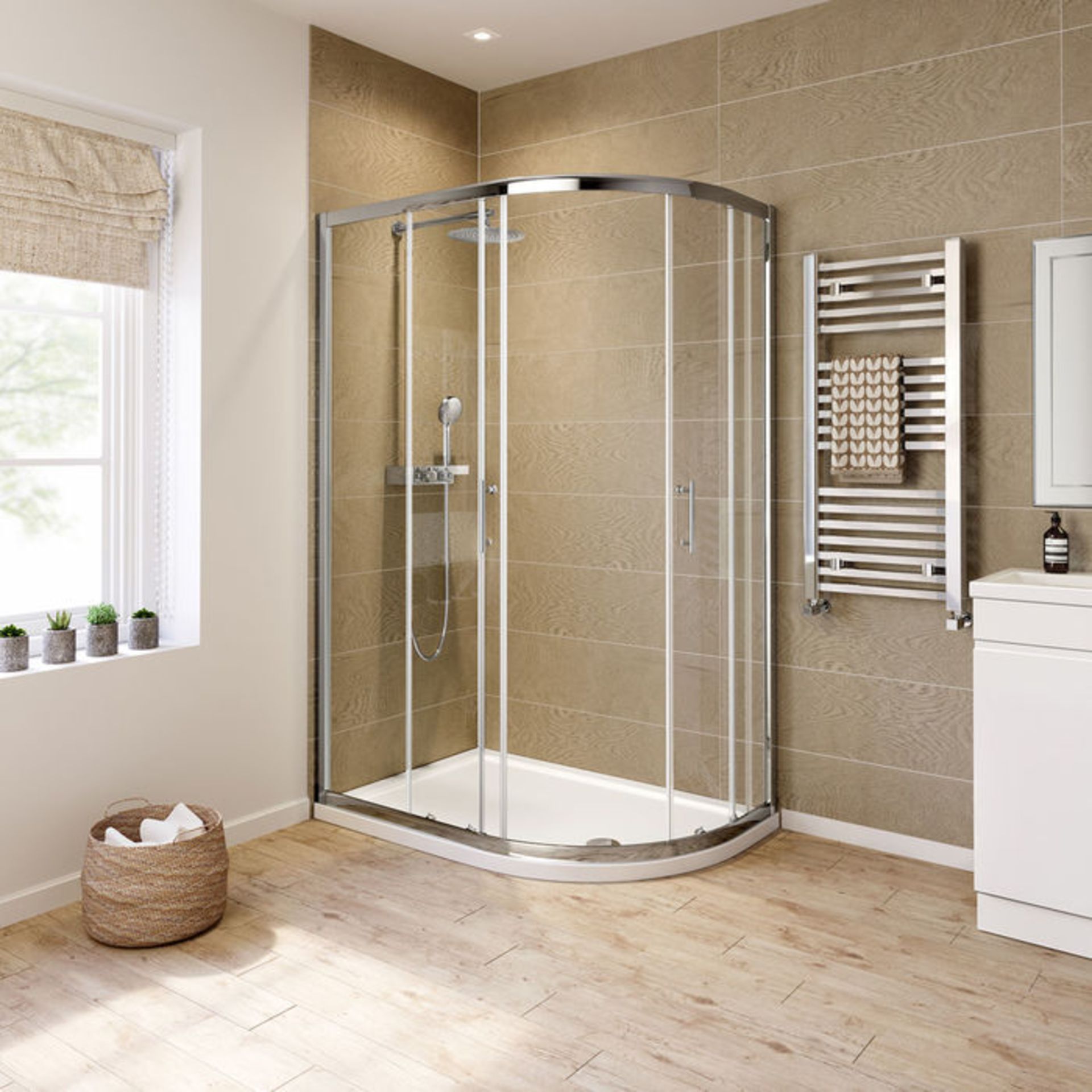 (S122) 800x1000mm - 6mm - Elements Offset Quadrant Shower Enclosure - Reversible RRP £314.99 Our - Bild 4 aus 8