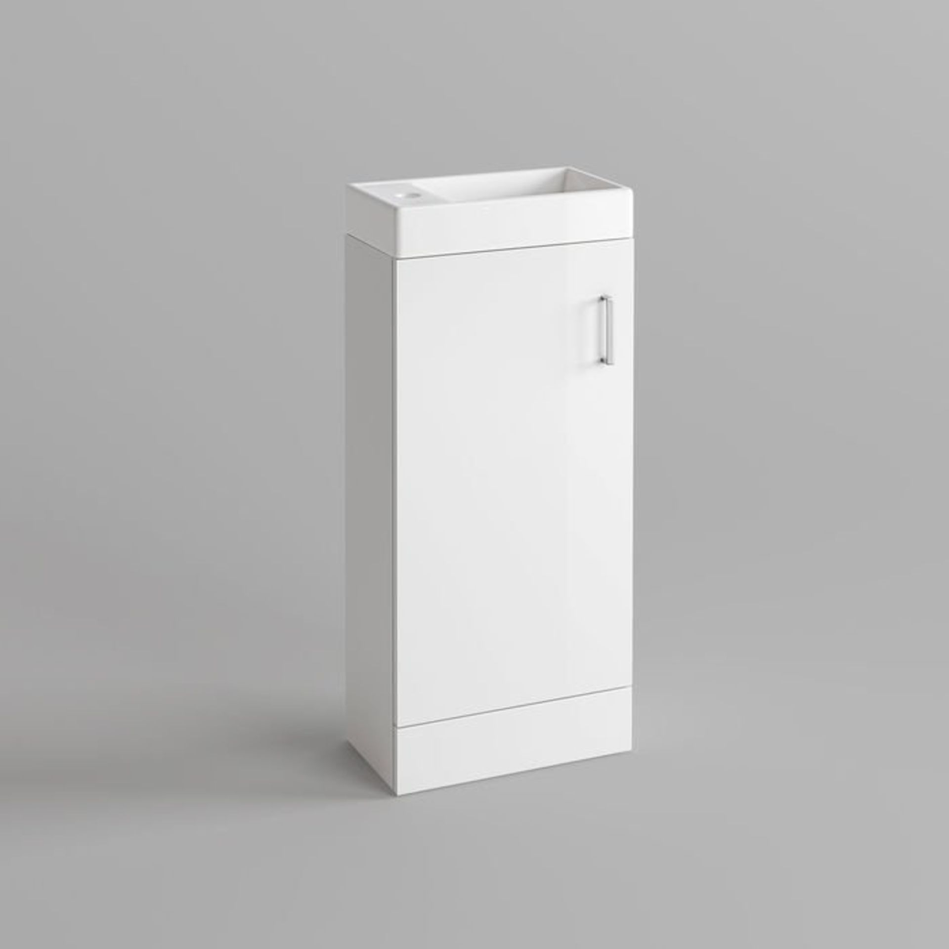 (S75) Portland Gloss White Slimline Basin Unit - Floor Standing RRP £199.99. COMES COMPLETE WITH - Image 2 of 2