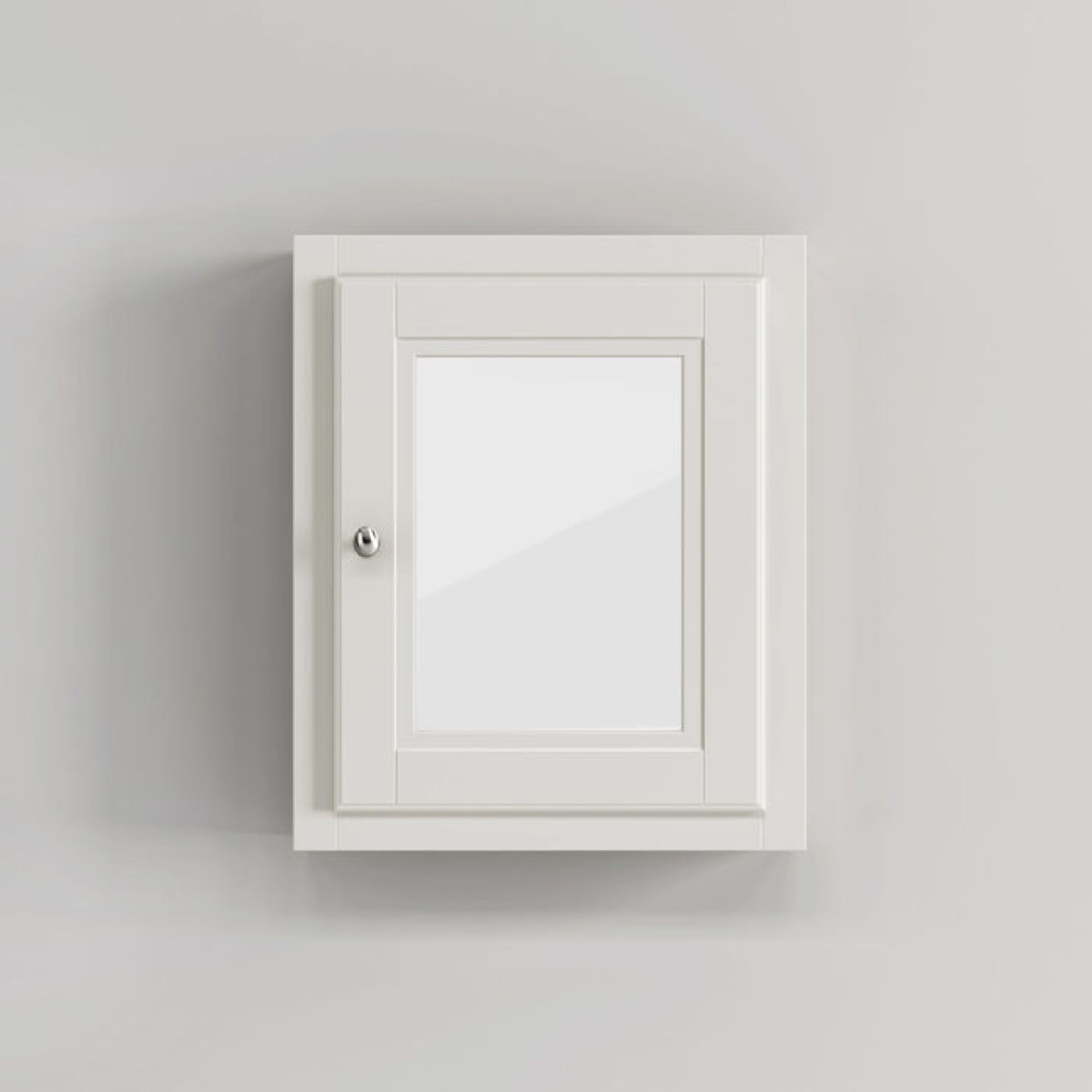 (S55) 500mm Cambridge Clotted Cream Single Door Mirror Cabinet. Traditional aesthetic offers a - Bild 5 aus 5
