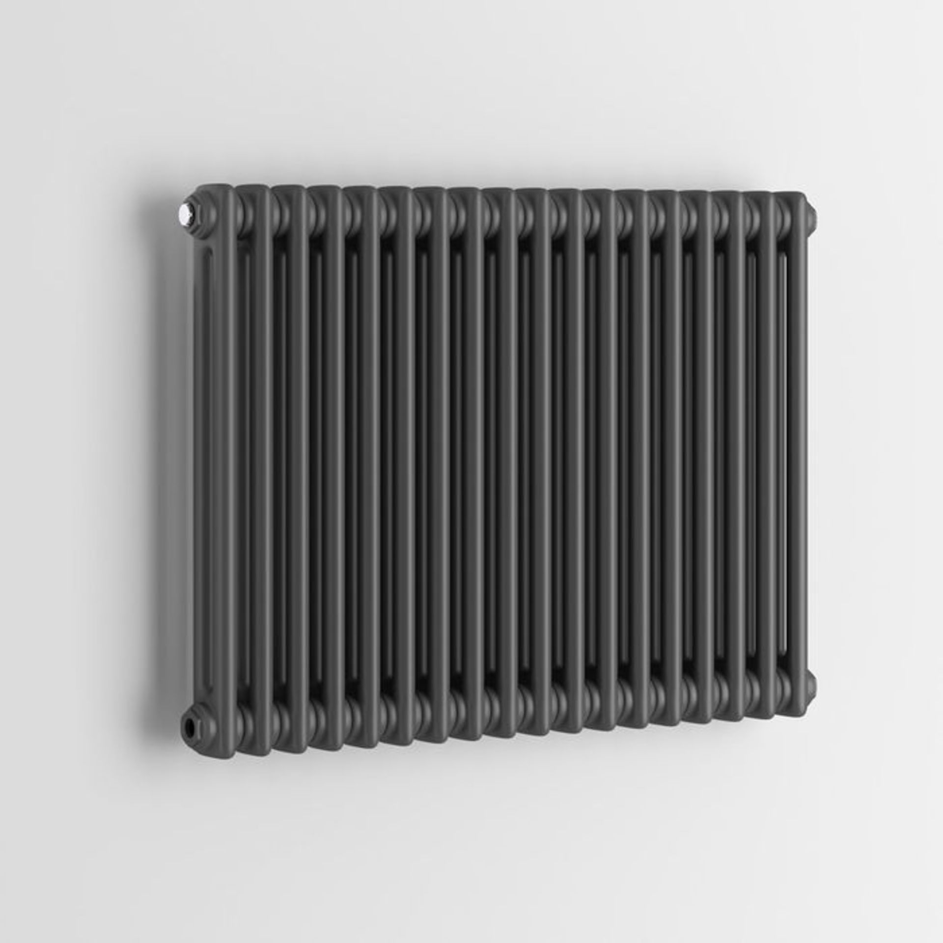 (S83) 600x828mm Anthracite Double Panel Horizontal Colosseum Traditional Radiator RRP £447.99 Create - Bild 3 aus 3