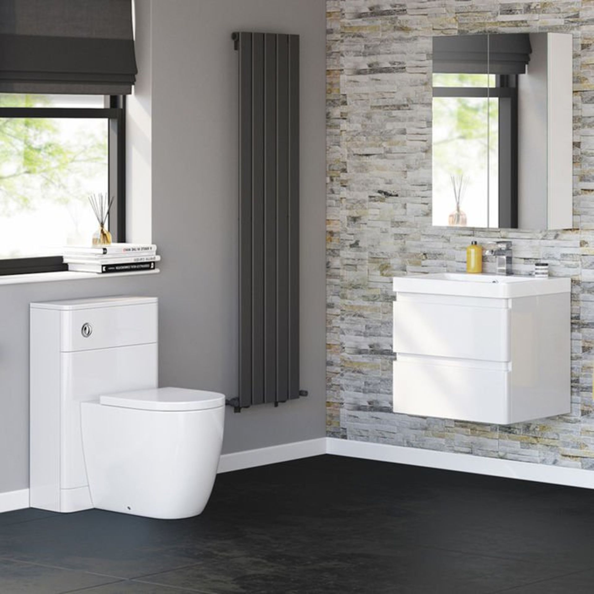 (S20) 500mm Gloss White Back To Wall Toilet Unit RRP £249.99 Engineered with everyday use in mind, - Bild 3 aus 5