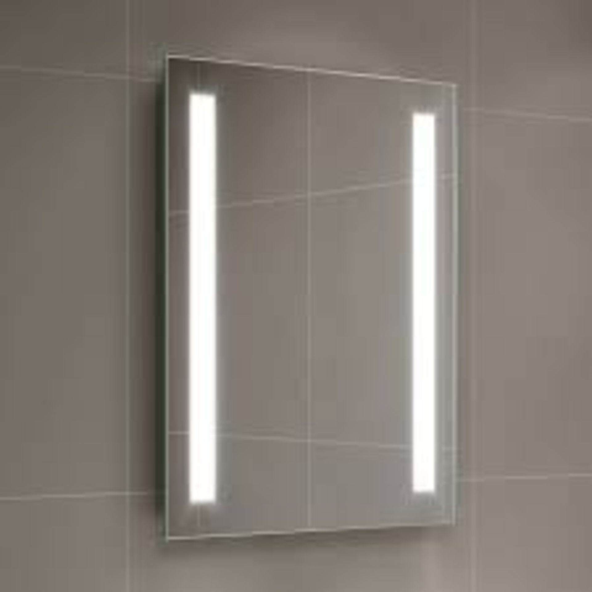 (J120) 500x700mm Omega LED Mirror - Battery Operated. RRP £299.99. Energy saving controlled On / Off