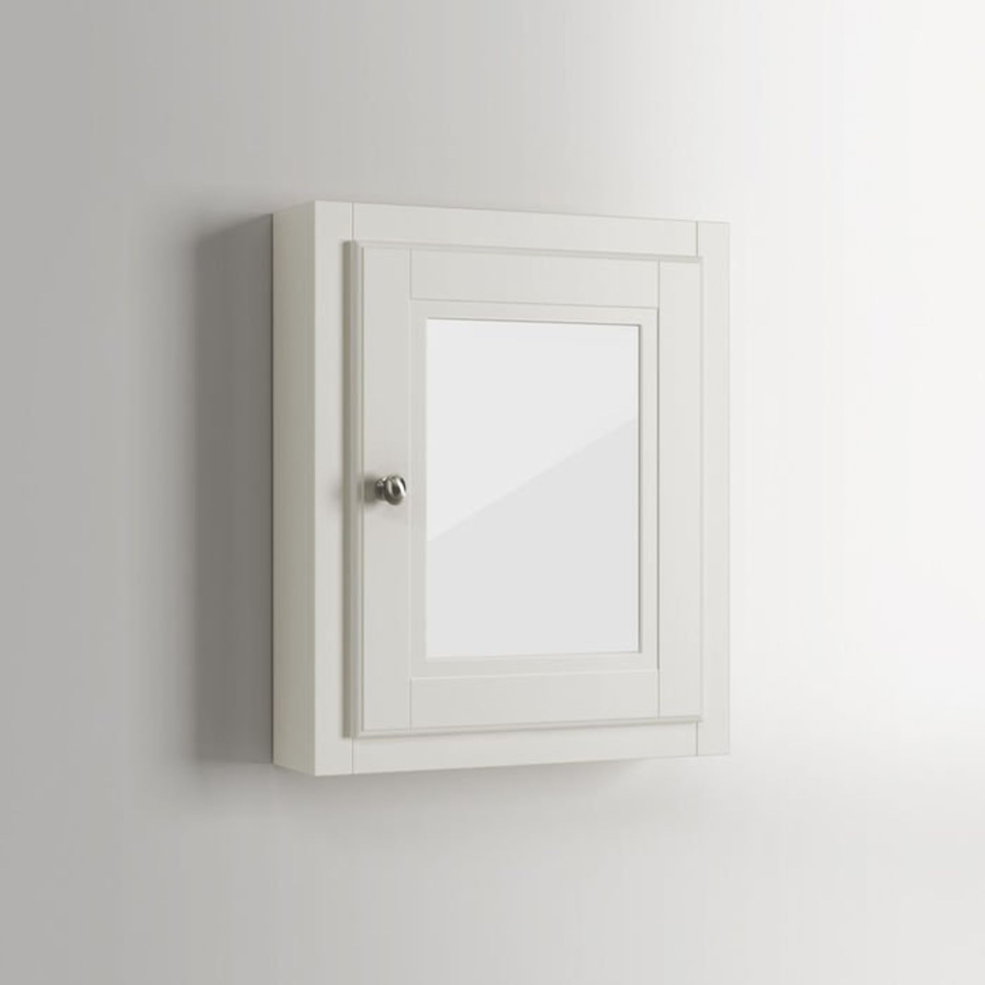 (S55) 500mm Cambridge Clotted Cream Single Door Mirror Cabinet. Traditional aesthetic offers a - Bild 4 aus 5