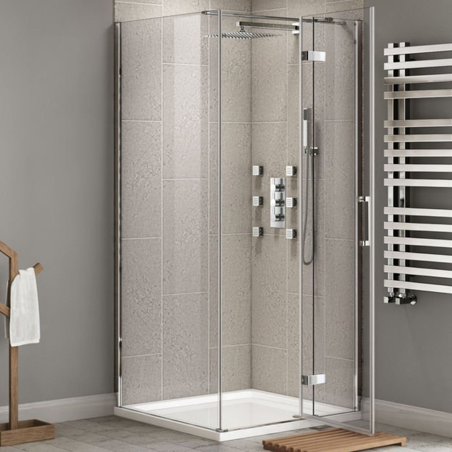 (S1) 1200x900mm - 8mm - Premium EasyClean Hinged Door Shower Enclosure RRP £749.99 8mm EasyClean - Image 2 of 8