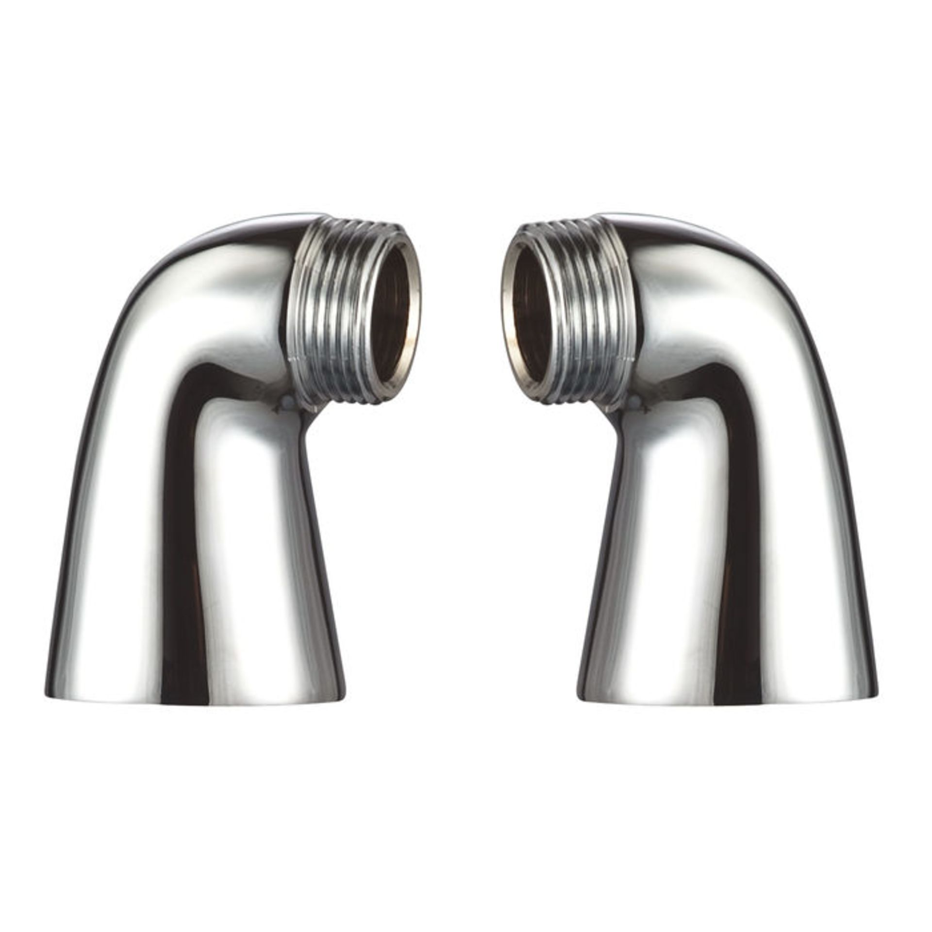 (S28) Two Deck Mounted Tap Pillars Chrome Plated Solid Brass 80mm tall tap pillars - Image 2 of 2