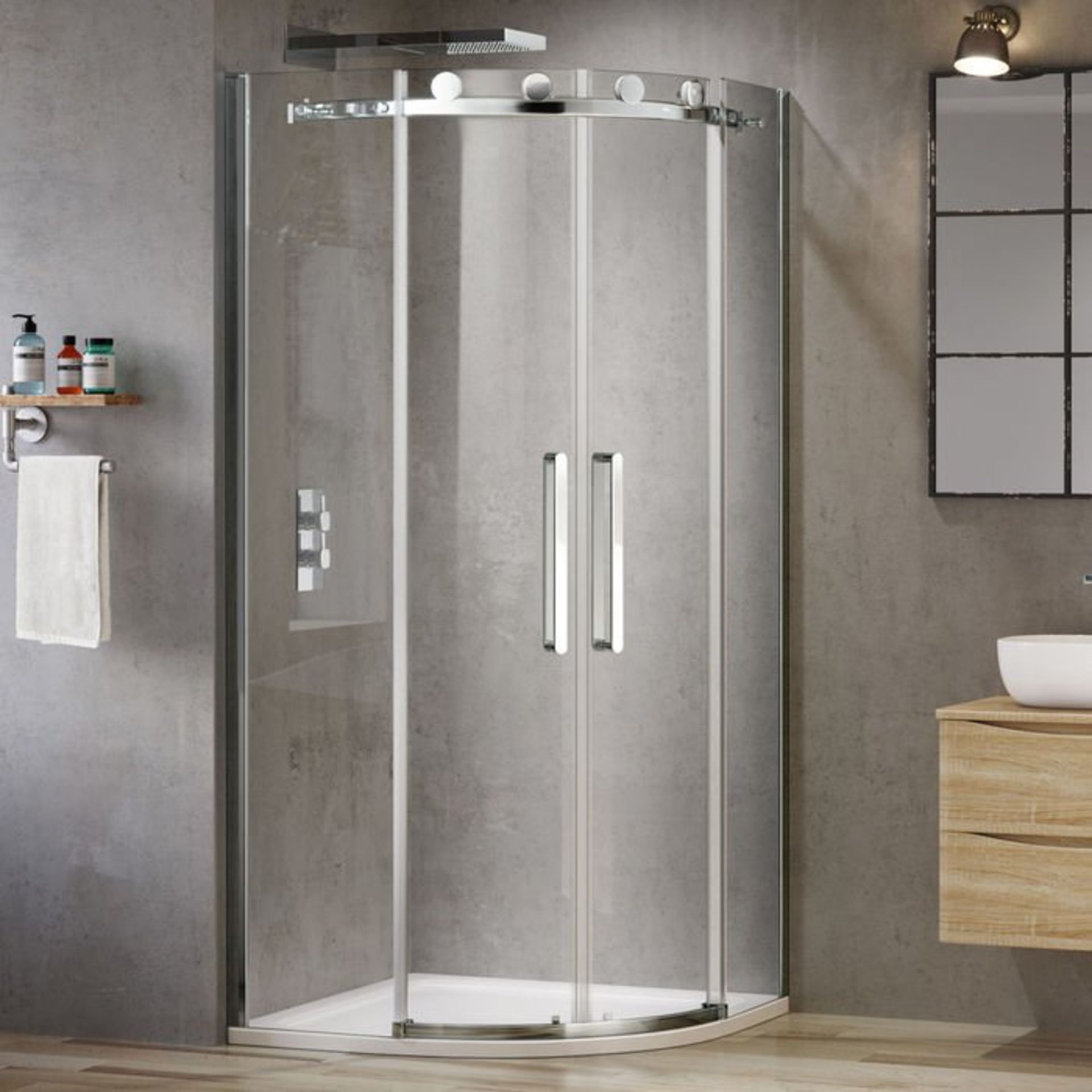 (V19) 1000x1000mm - 8mm - Designer Frameless EasyClean Quadrant Shower Enclosure RRP £749.99 8mm - Image 3 of 3