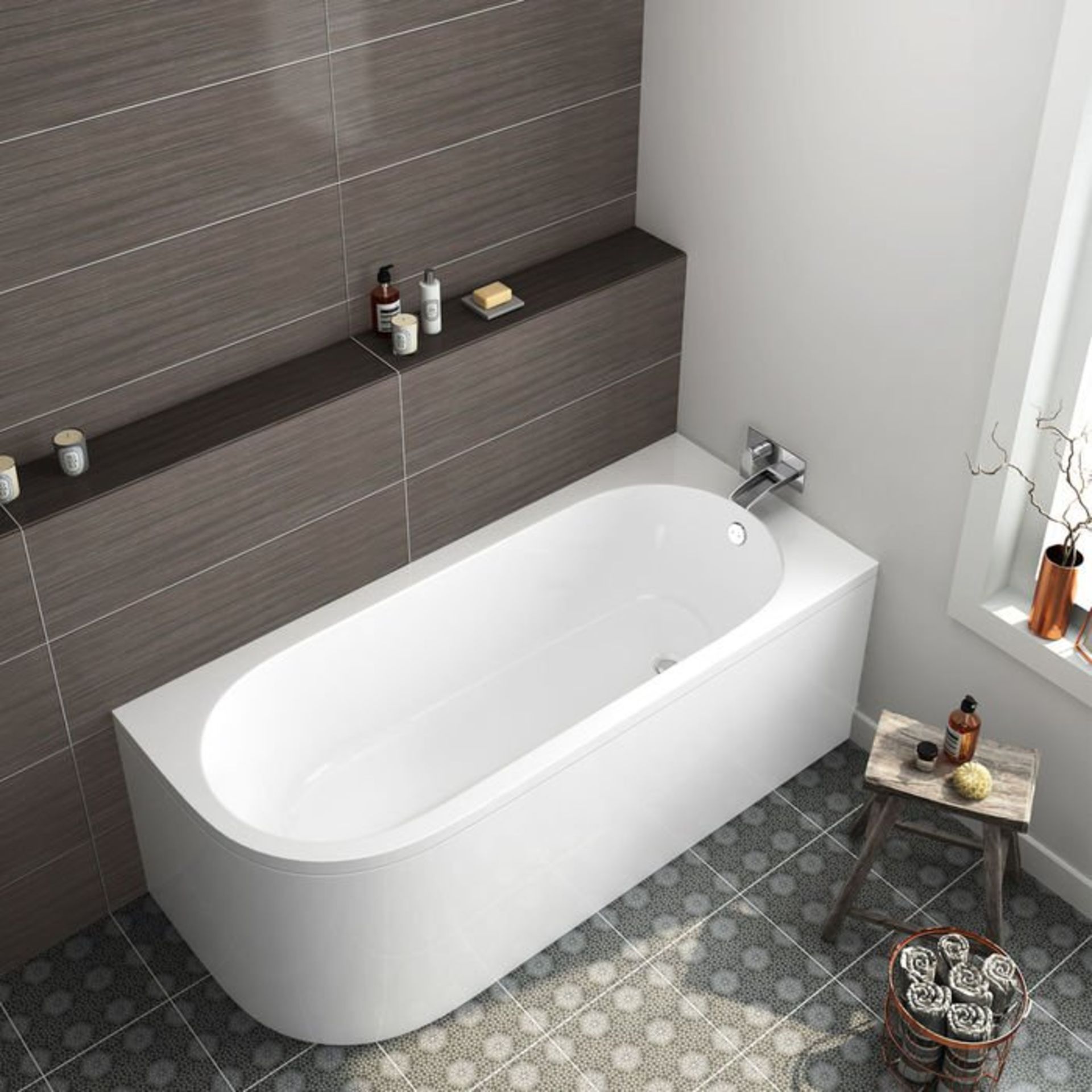 (S89) 1700x725mm Corner Back to Wall Bath (Includes Panels) - Right Hand RRP £599.99. The double - Bild 2 aus 5