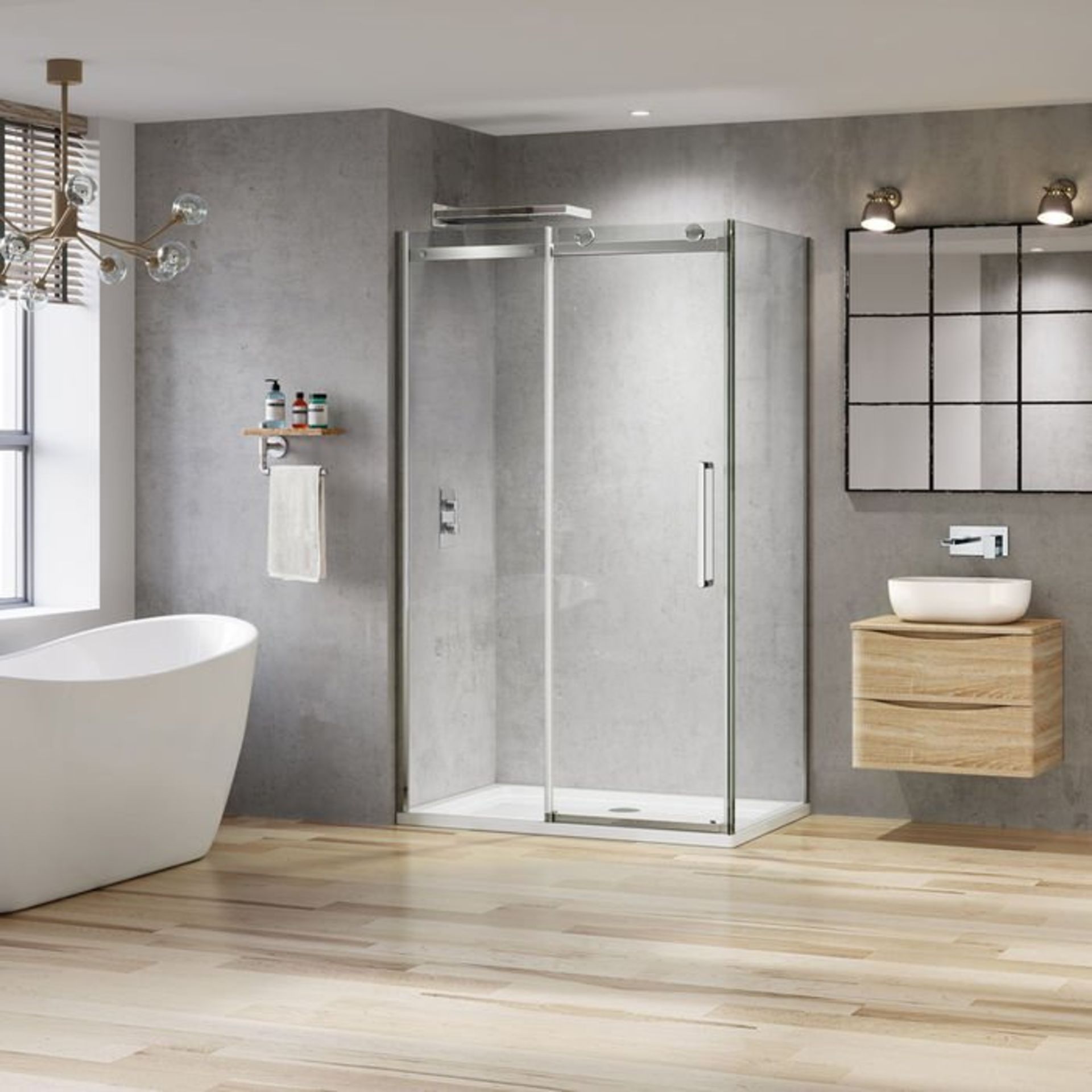 (S16) 1200x800mm - 8mm - Designer Frameless EasyClean Sliding Door Shower Enclosure RRP £489.99 - Bild 4 aus 9