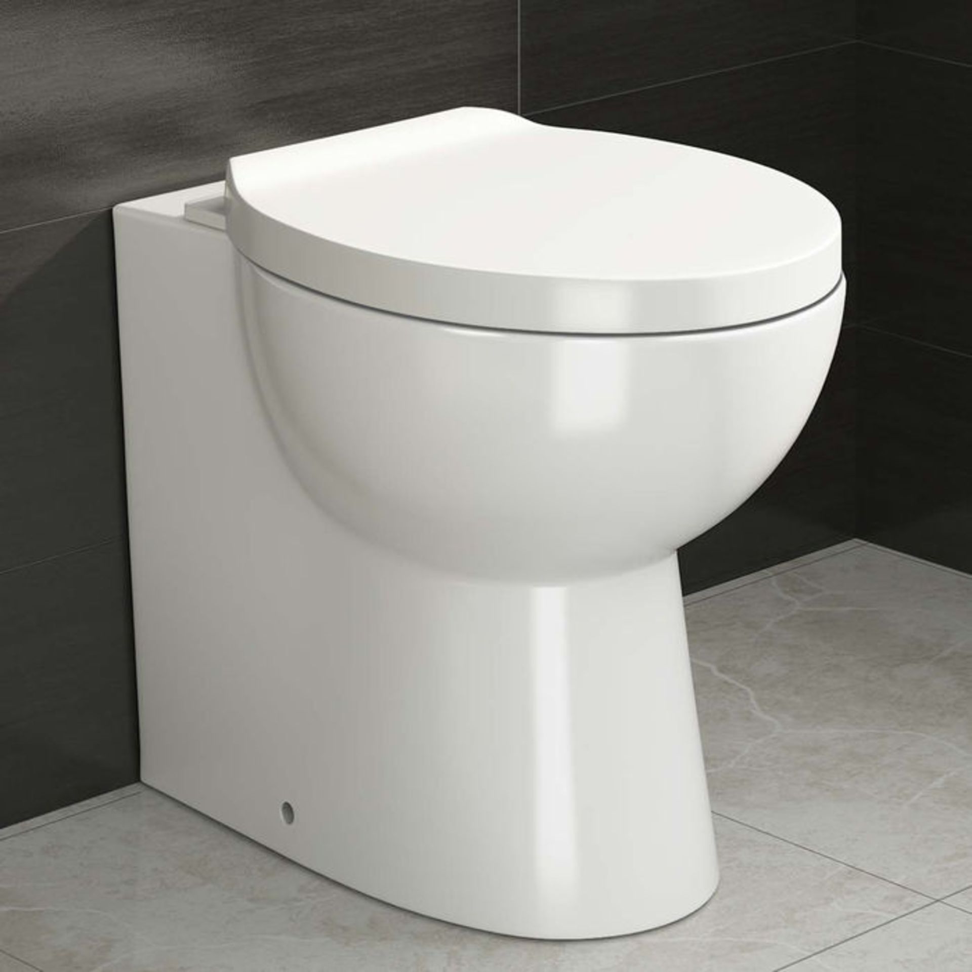 (S59) Crosby Back to Wall Toilet inc Soft Close Seat. Made from White Vitreous China Finished in a - Bild 3 aus 3