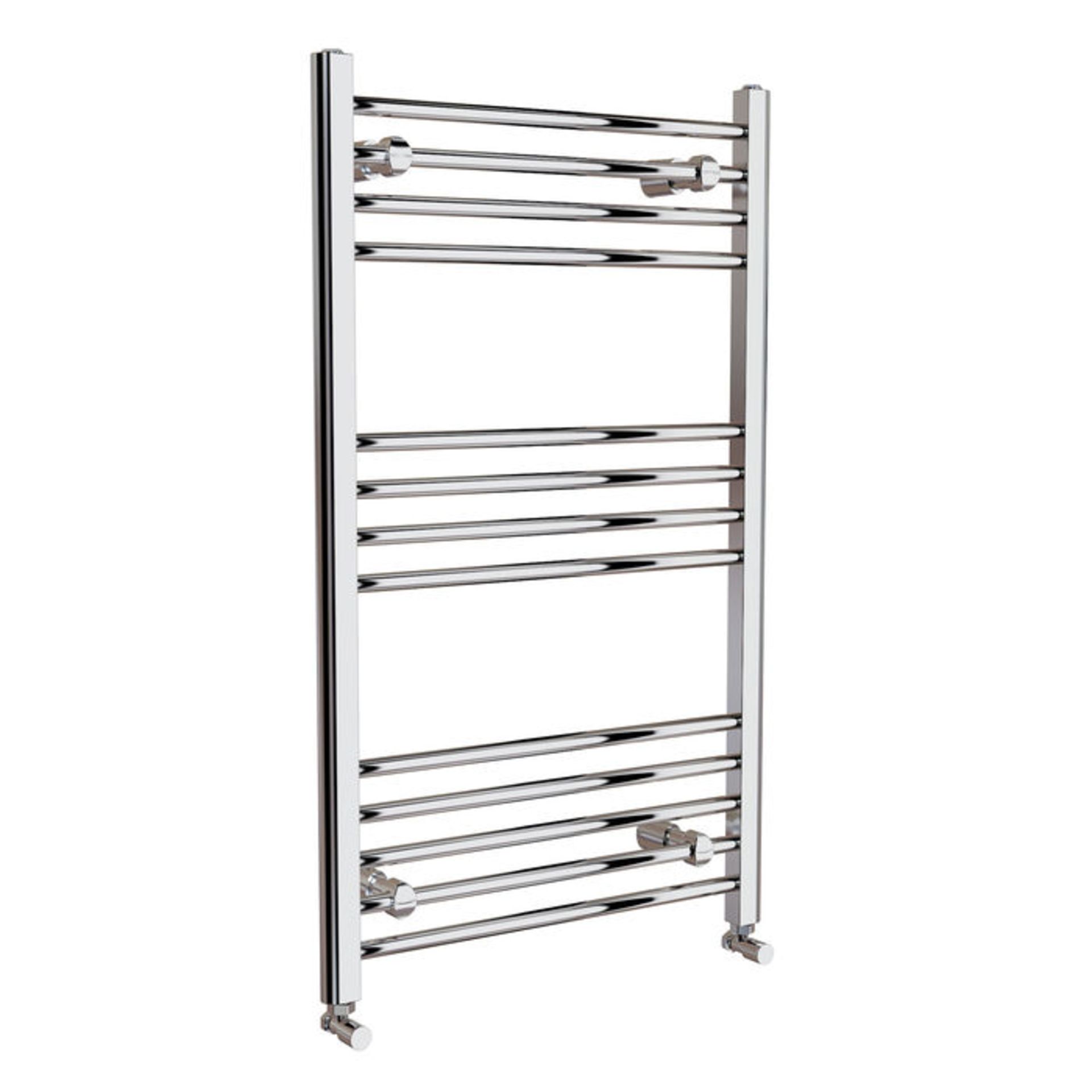 (S139) 1000x600mm - 20mm Tubes - Chrome Heated Straight Rail Ladder Towel Radiator. Low carbon steel - Image 3 of 3