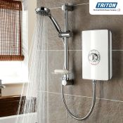 (S94) Triton Aspirante Gloss White Electric Shower 9.5kW. RRP £349.99. Compatible with virtually any