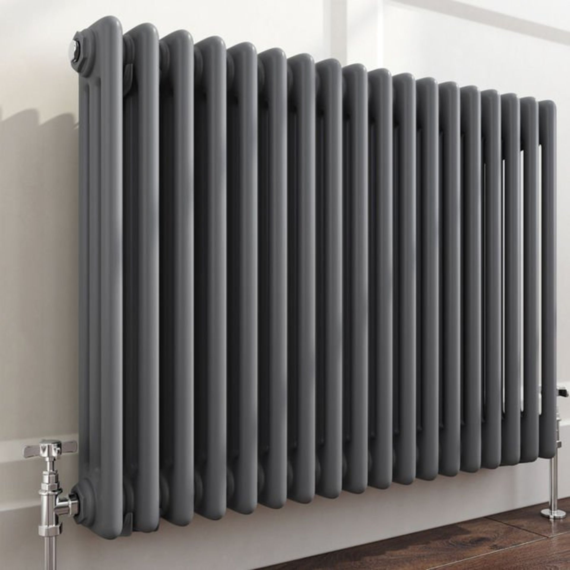 (S24) 600x821mm Anthracite Triple Panel Horizontal Colosseum Traditional Radiator RRP £449.99 Made - Image 3 of 3