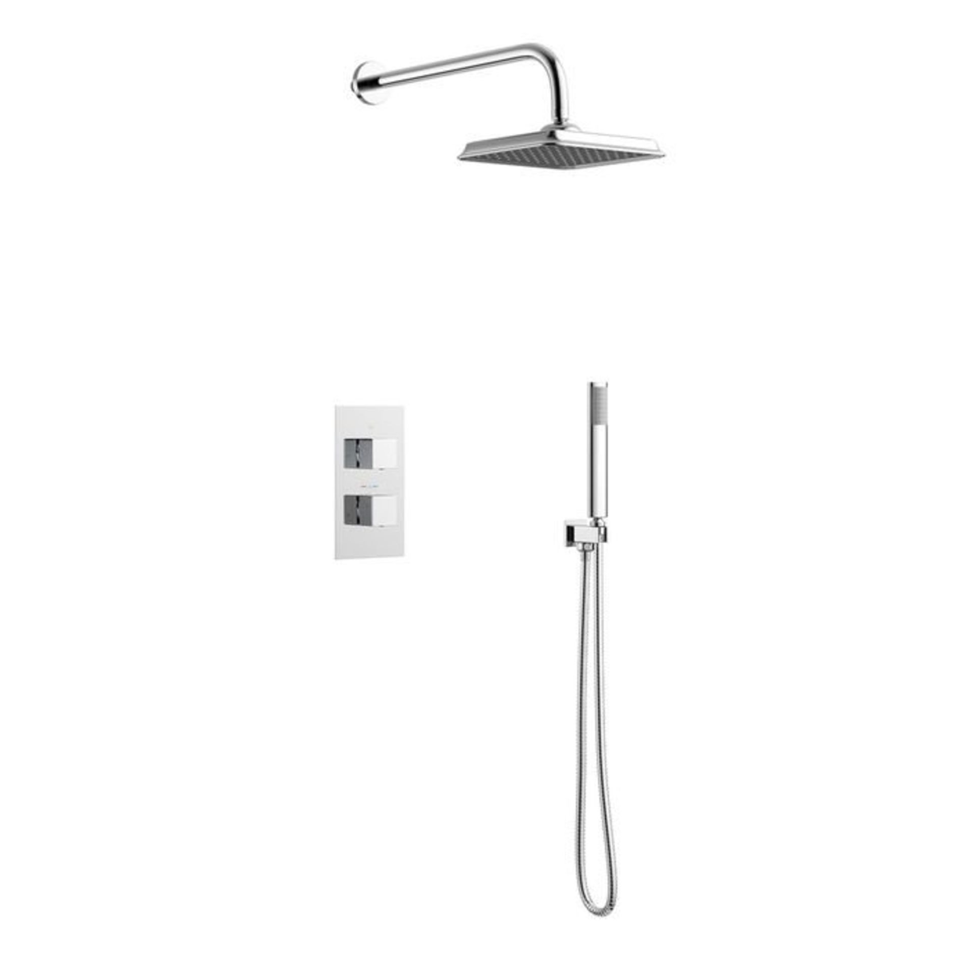 (S12)Square Concealed Thermostatic Mixer Show Kit & Medium Head . Enjoy the minimalistic aesthetic - Image 4 of 5