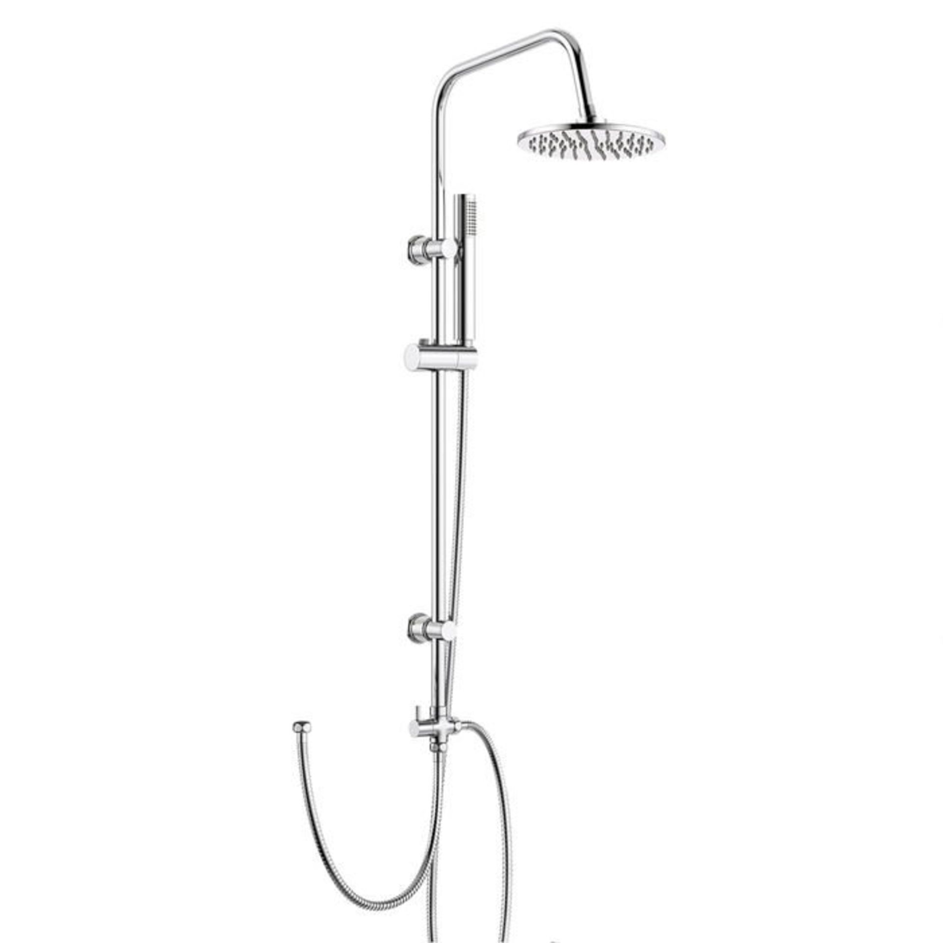 (S86) 200mm Round Head, Riser Rail & Handheld Kit Quality stainless steel shower head with Easy - Bild 4 aus 7