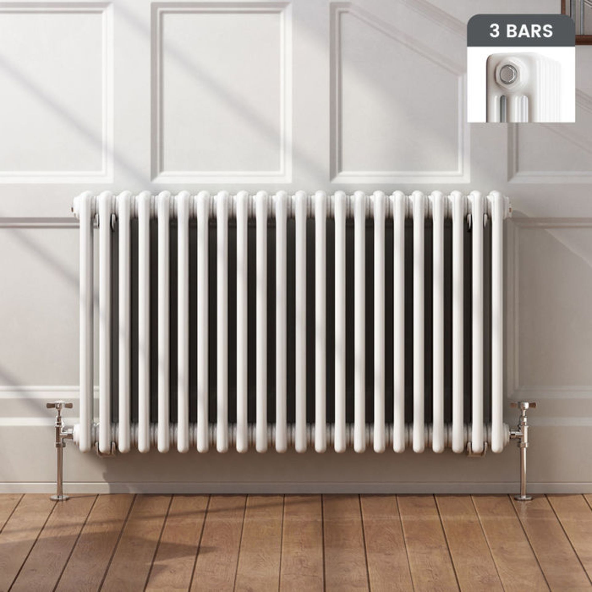(S82) 600x1000mm White Triple Panel Horizontal Colosseum Traditional Radiator RRP £383.99 Low carbon