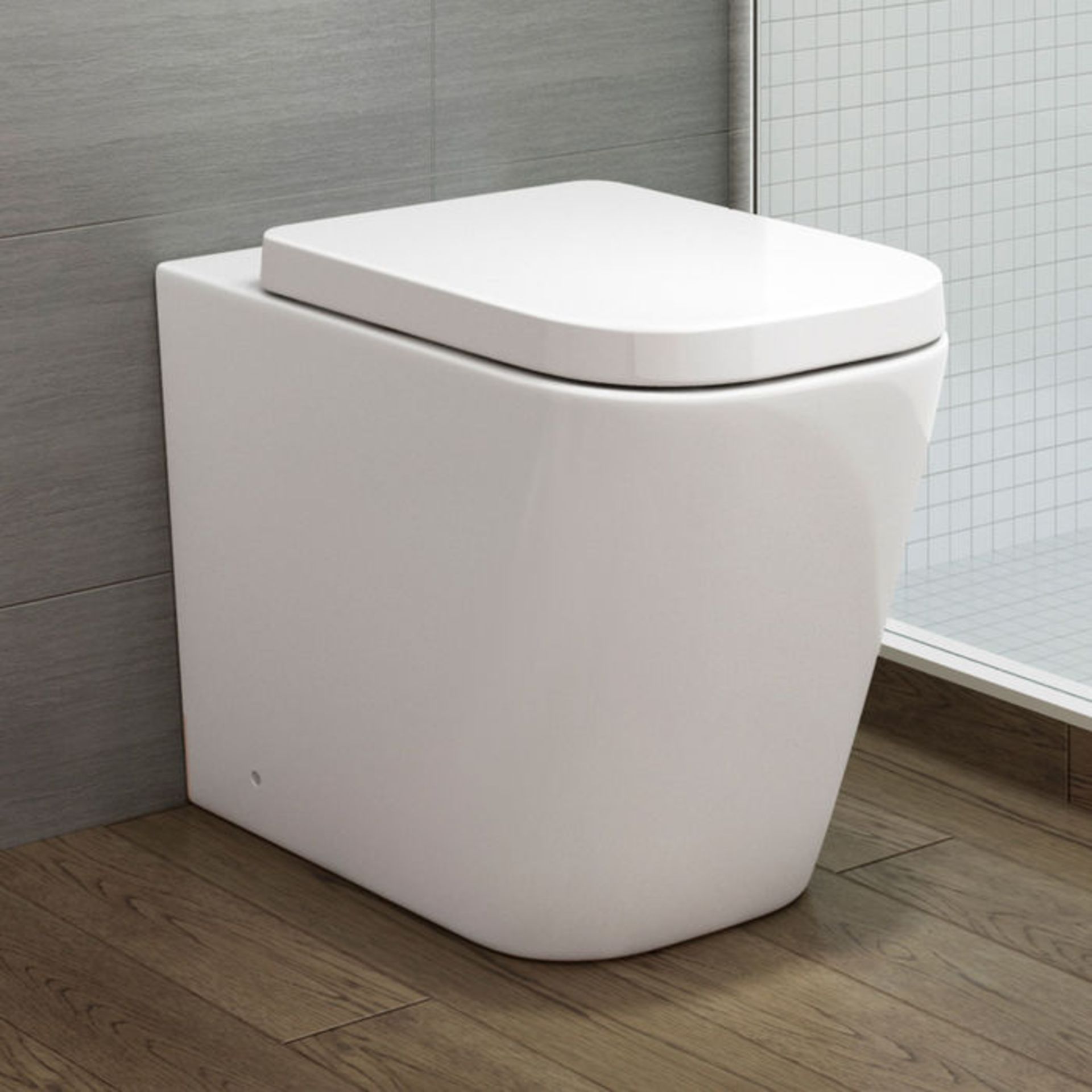 (S62) Florence Rimless Back to Wall Toilet inc Luxury Soft Close Seat RRP £349.99 Rimless design