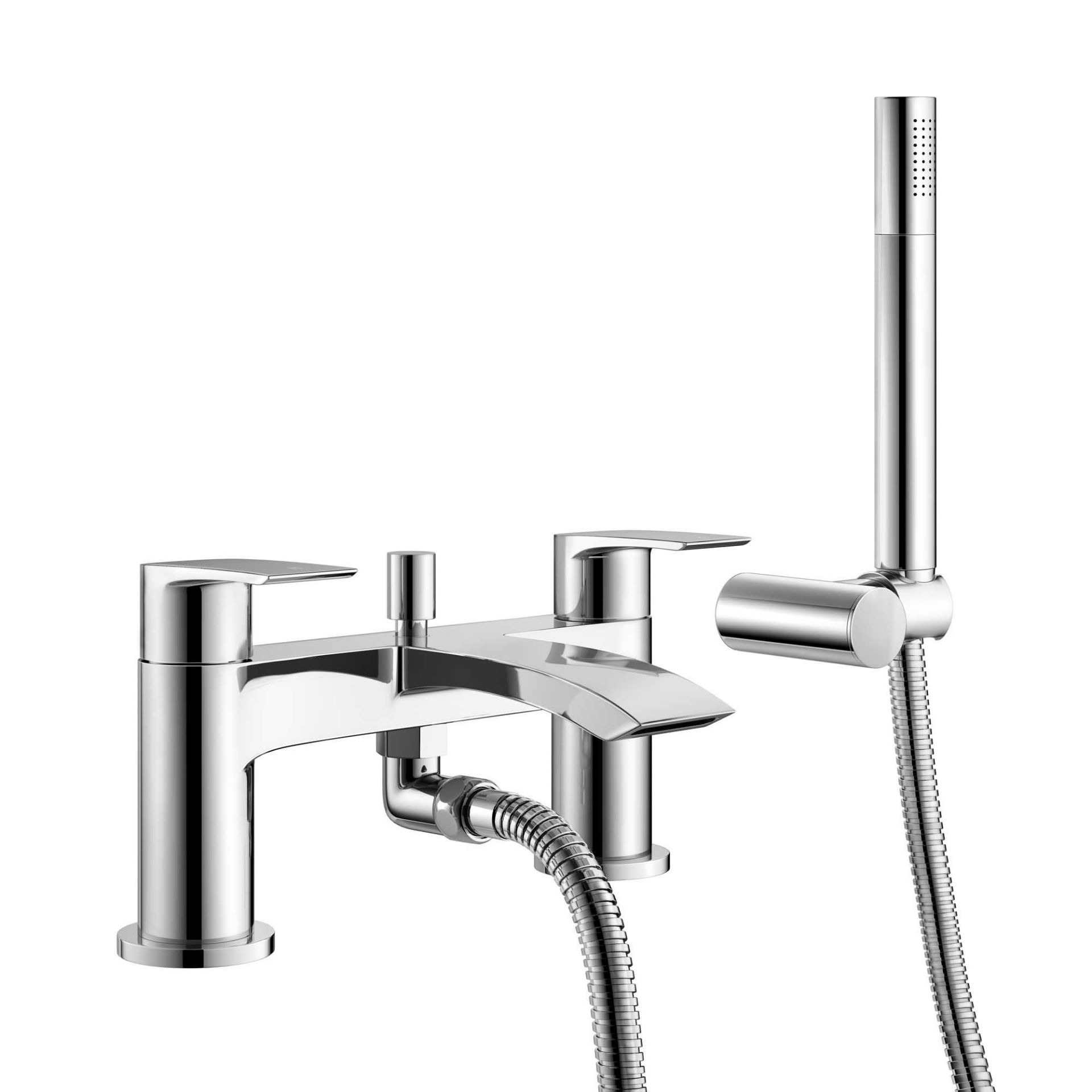 (E74) Avon Bath Shower Mixer Tap with Hand Held Shower. Chrome Plated Solid Brass 1/4 turn solid - Image 2 of 2