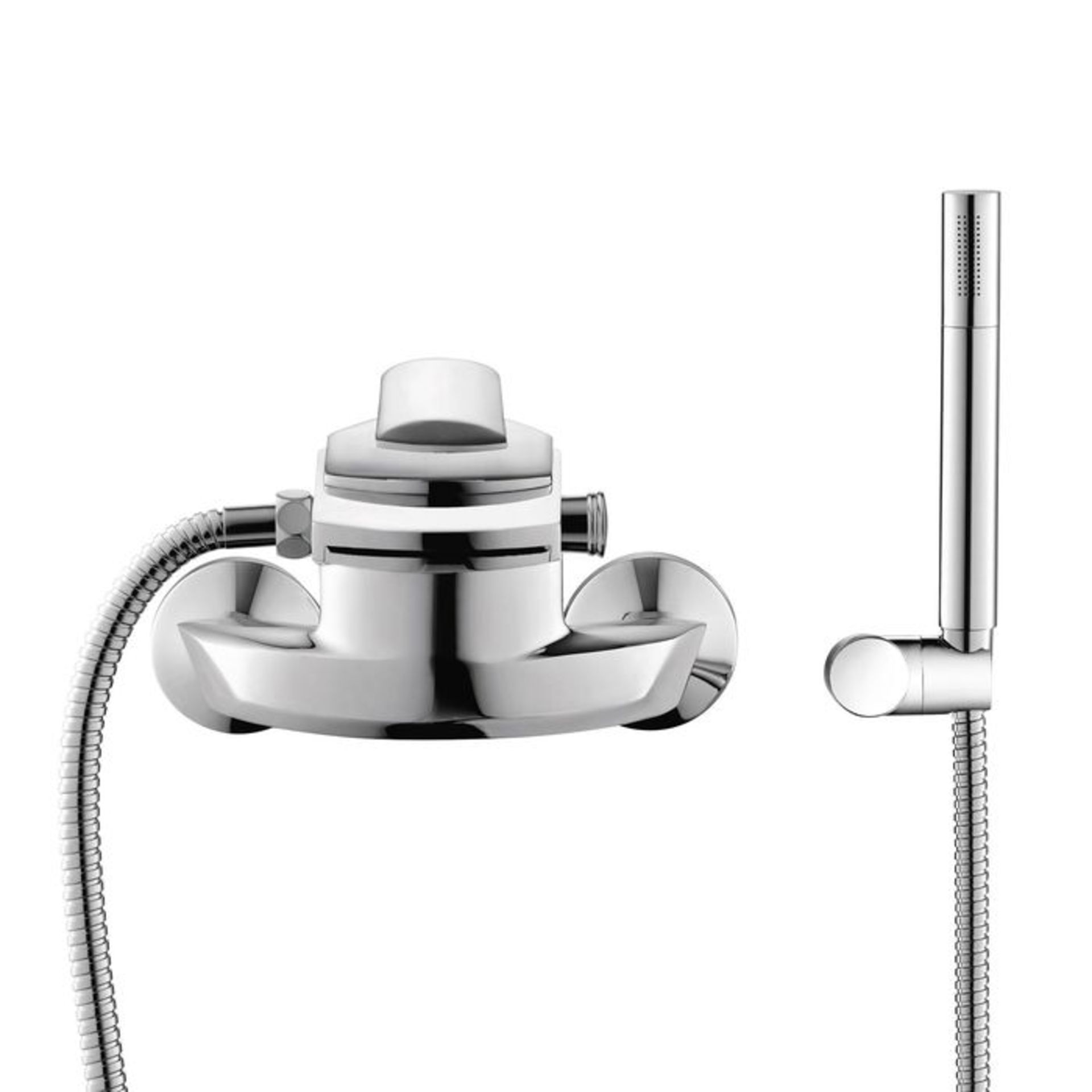 (S30) Oshi Wall Mounted Waterfall Bath Tap with Hand Held Shower Head. Chrome Plated Solid Brass 1/4 - Image 4 of 4