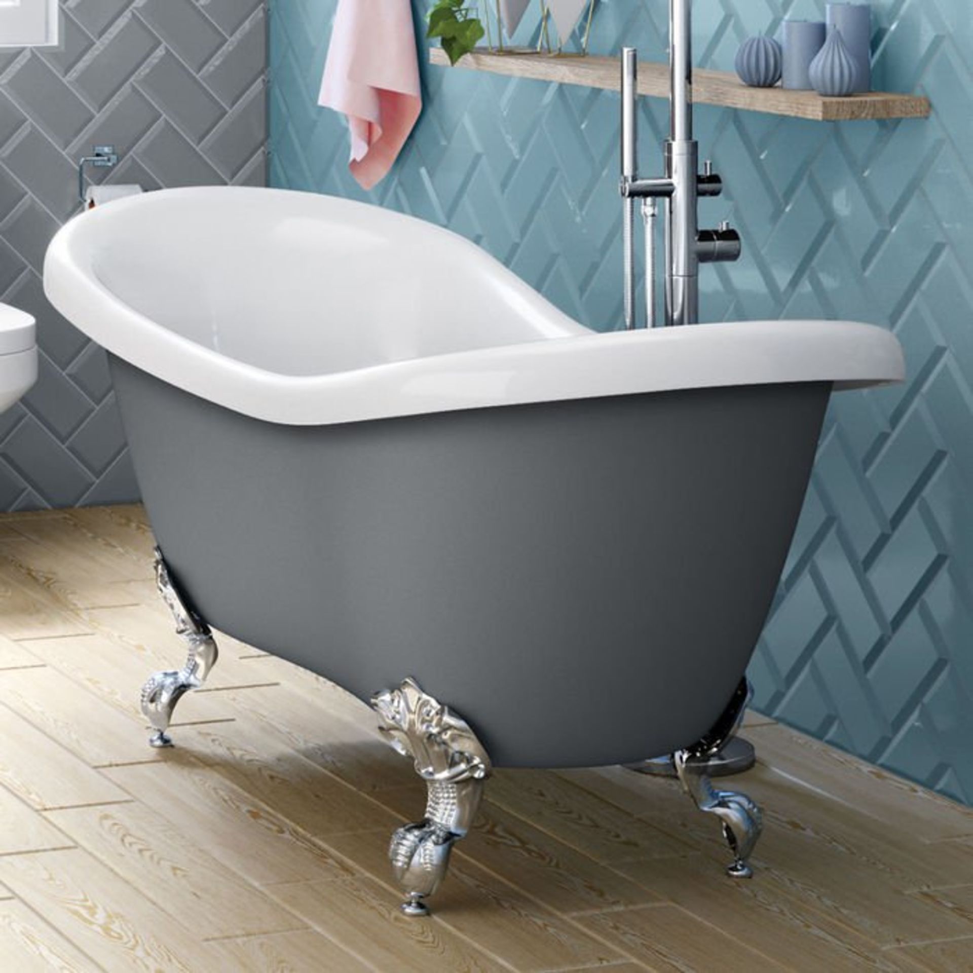 (S2) Storm - 1750mm Limited Edition Double Slipper Roll Top Bath. Hand finished in the - Image 3 of 7