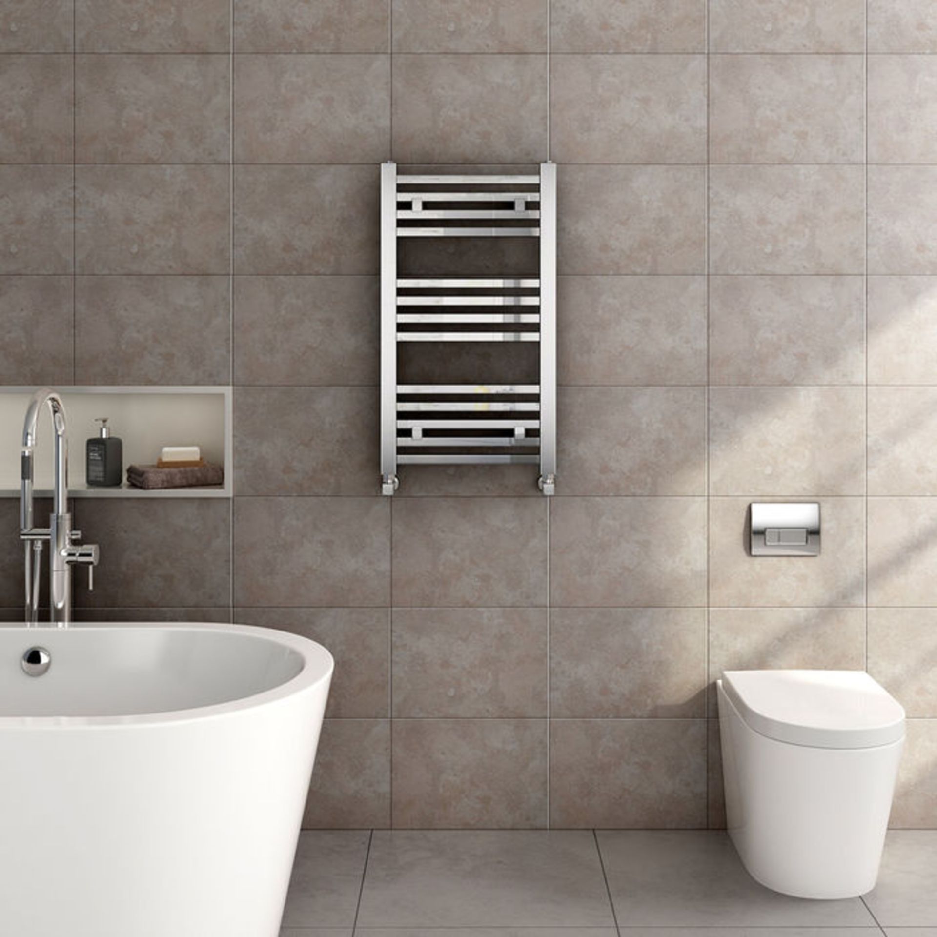 (S120) 800x450mm Chrome Square Rail Ladder Towel Radiator RRP £158.99 We love this because the - Bild 2 aus 5