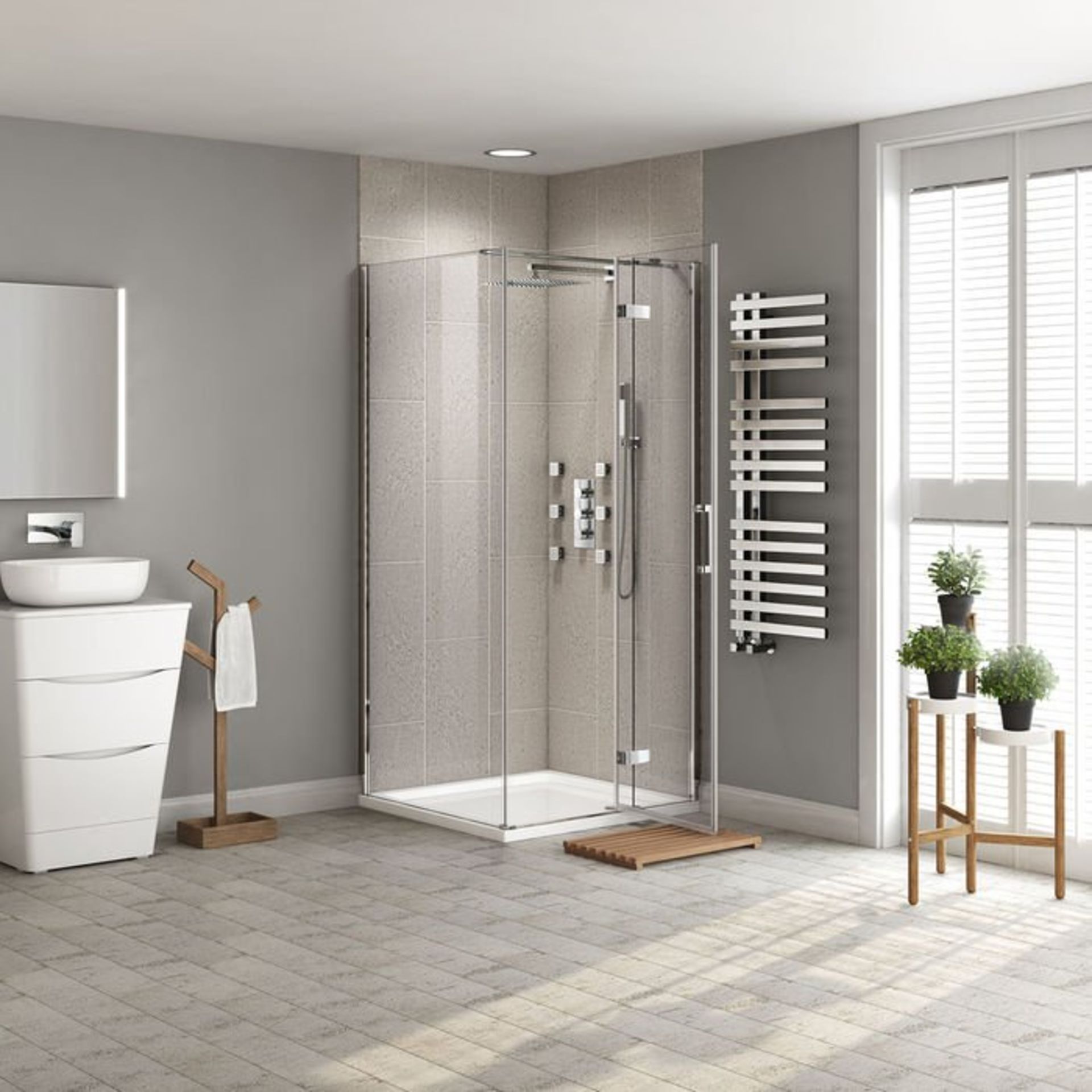 (S1) 1200x900mm - 8mm - Premium EasyClean Hinged Door Shower Enclosure RRP £749.99 8mm EasyClean - Bild 4 aus 8