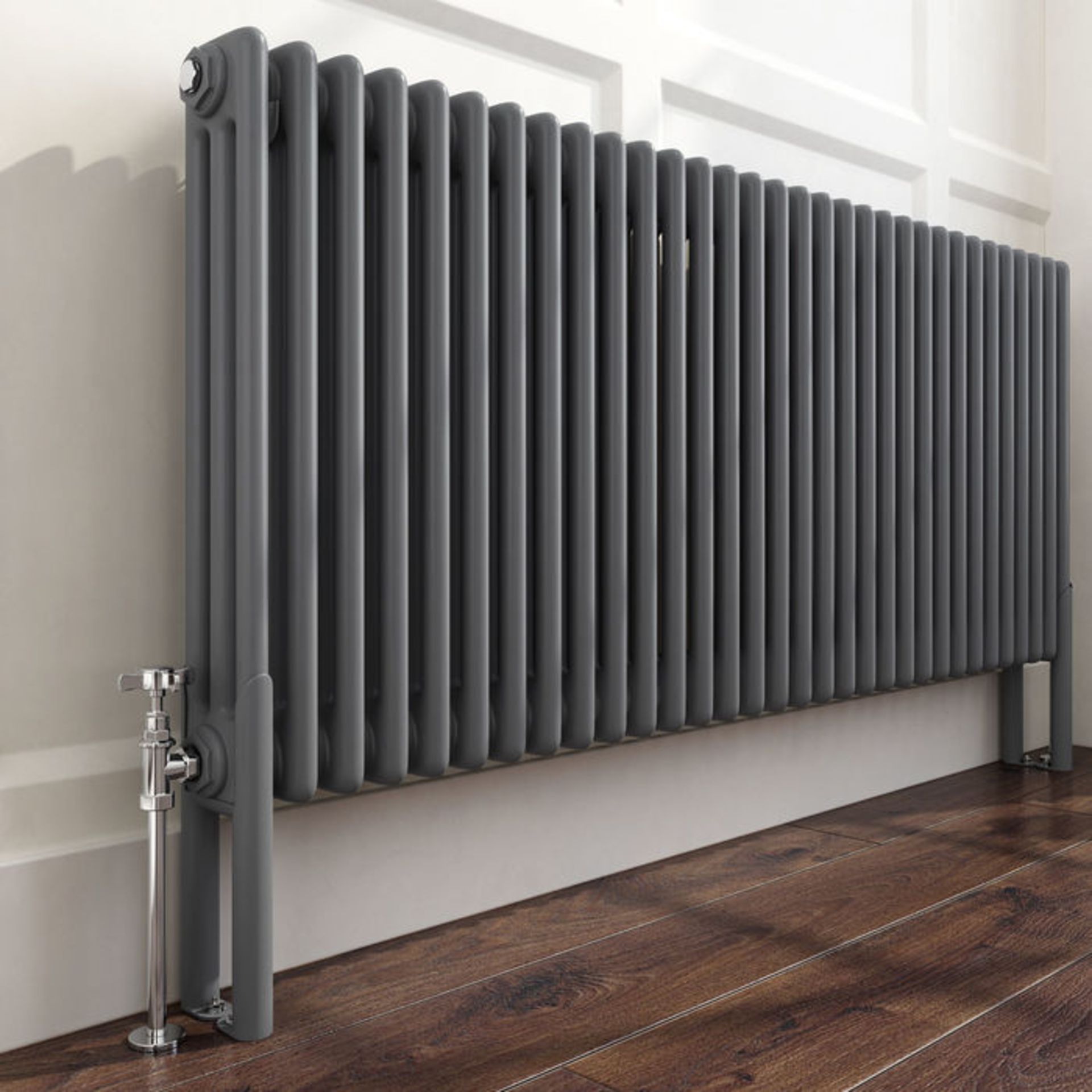 (S143) 300x102 - Wall Mounting Feet For 3 Bar Radiators - Anthracite Can be used to floor mount - Image 2 of 3