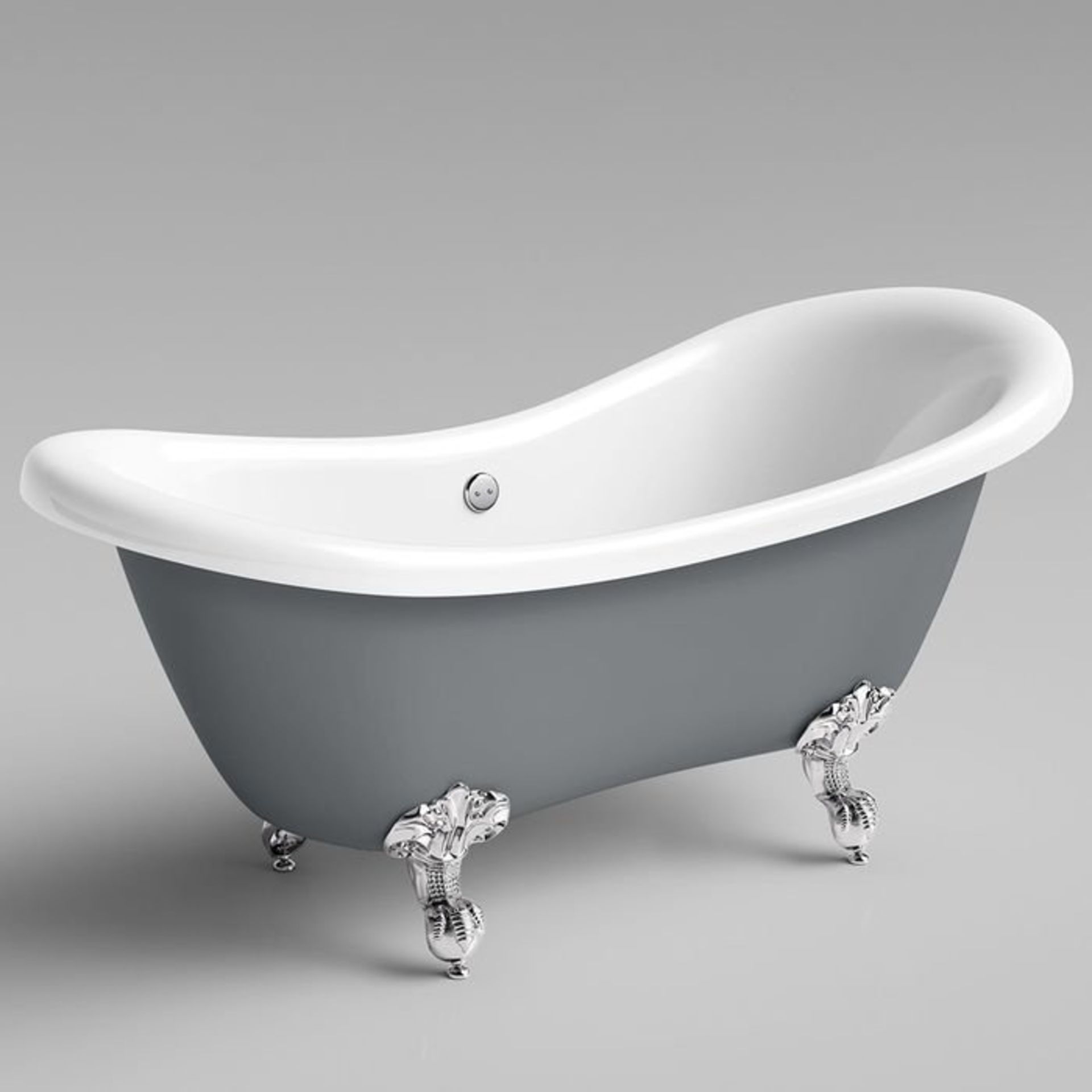 (S2) Storm - 1750mm Limited Edition Double Slipper Roll Top Bath. Hand finished in the - Bild 6 aus 7