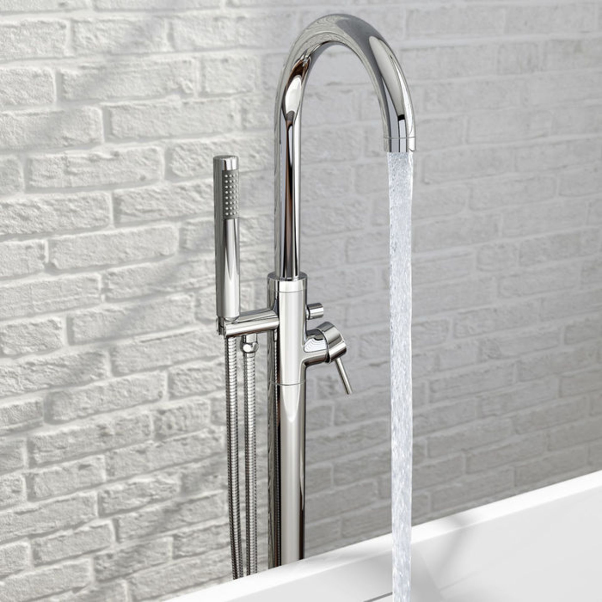 (S4) Gladstone II Freestanding Bath Mixer Tap with Hand Held Shower Head. Enjoy the best of both - Image 2 of 5